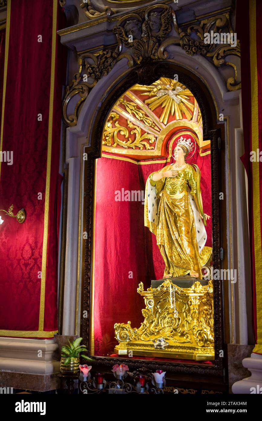 Statue of St. Catherine inside the Parish Church of St. Catherine in