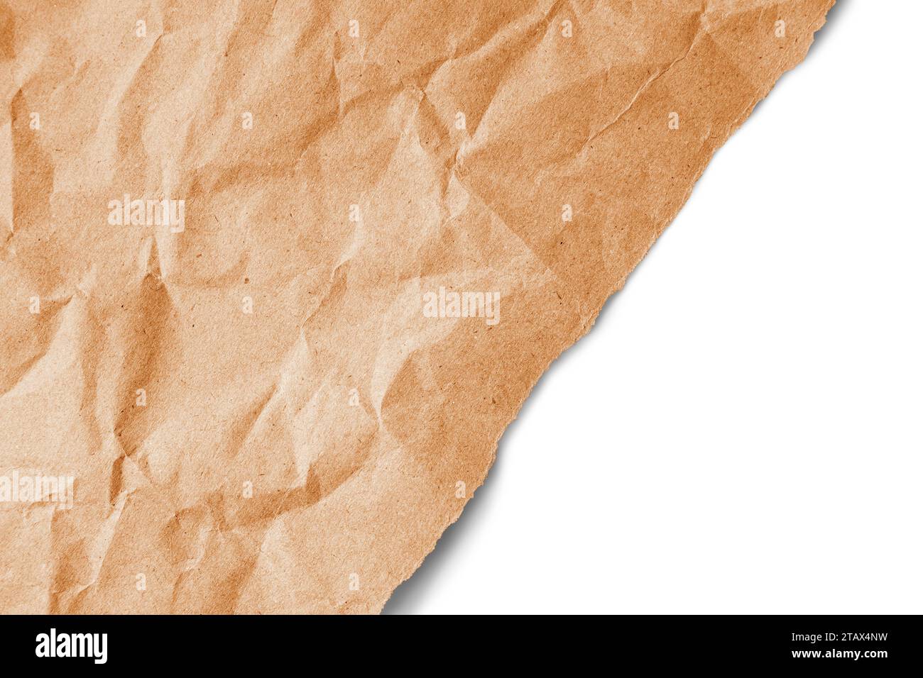 Detail of creased and wrinkled orange paper - Stock Image - F025
