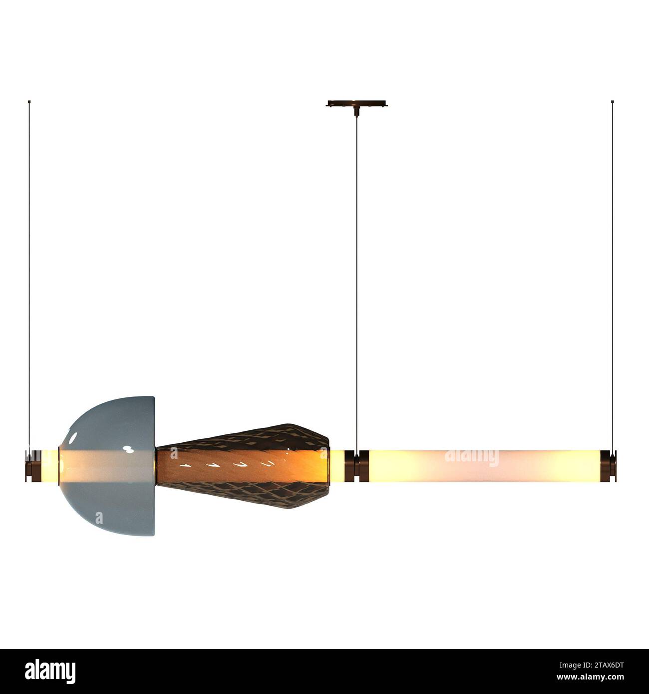 Picture of chandelier on the ceiling isolated on white background, hanging lamp ...