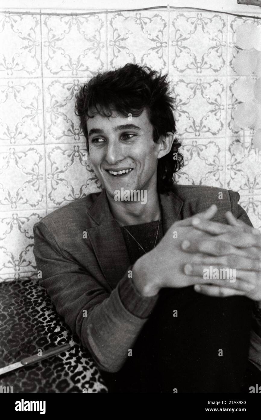 Jonathan Selby, Lead Vocalist with South African Band Petit Cheval, New Romantic Rock Musicians, Gauteng Johannesburg, South Africa, 1986. From the collection - South African Musicians 1980s - Don Minnaar photographic archive Stock Photo
