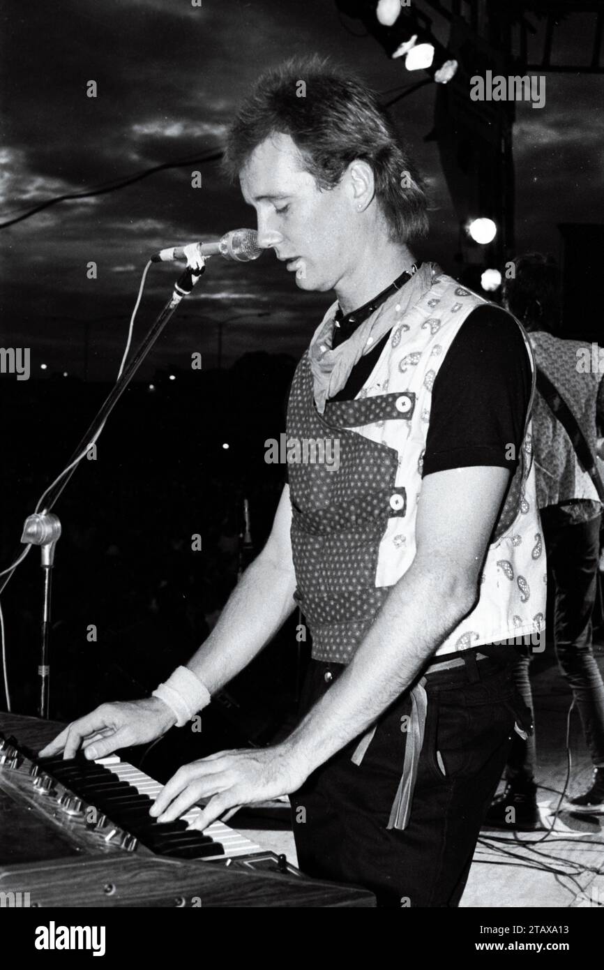 Johann Griesel, Guitar & Keyboard Player with South African Band Petit Cheval, New Romantic Rock Musicians, Gauteng Johannesburg, South Africa, 1987. From the collection - South African Musicians 1980s - Don Minnaar photographic archive Stock Photo