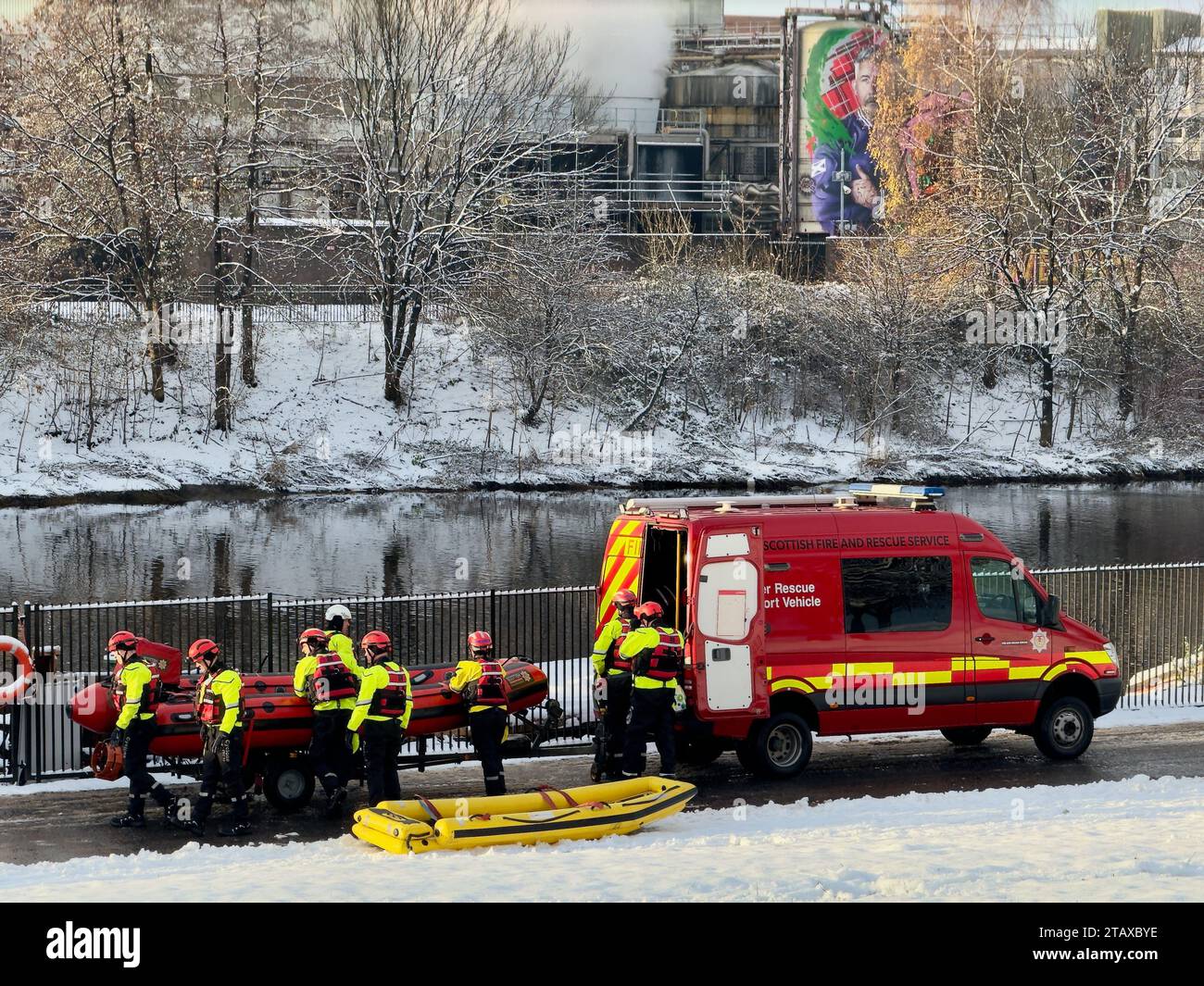 Scottish Fire and Rescue Service during training for a future emergency Stock Photo