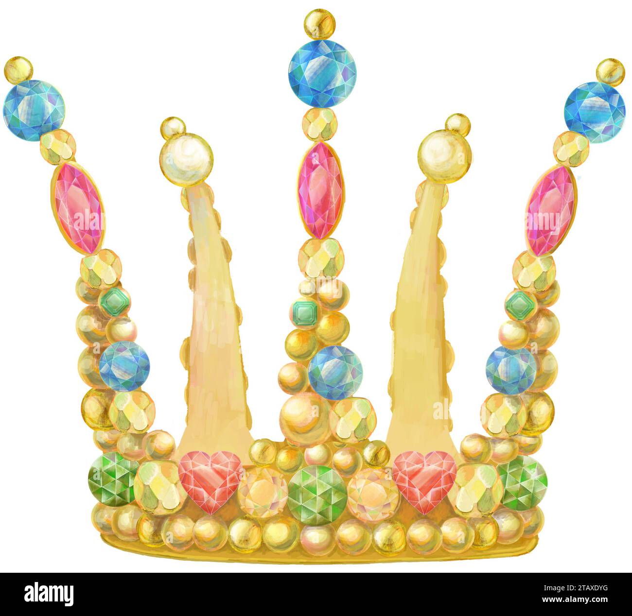 Golden crown precious stones hi-res stock photography and images - Alamy