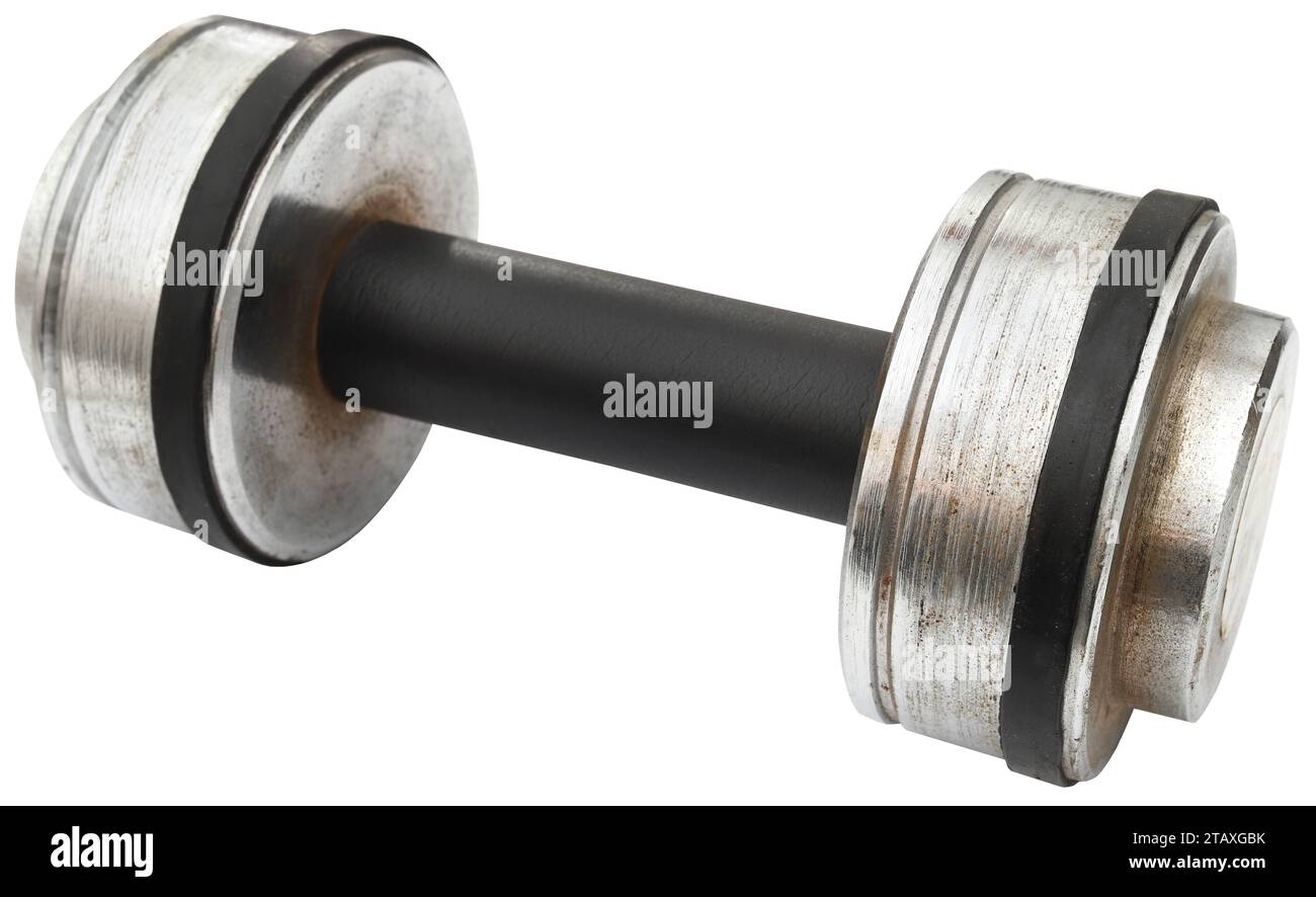 Dumbbell for exercise and body fitness closeup Stock Photo