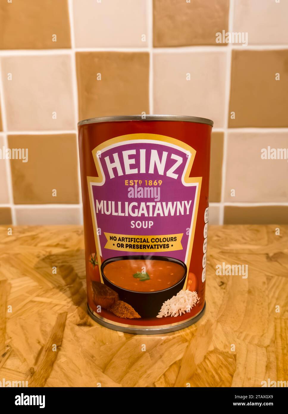 Tin of Heinz Mulligatawny Soup Stock Photo