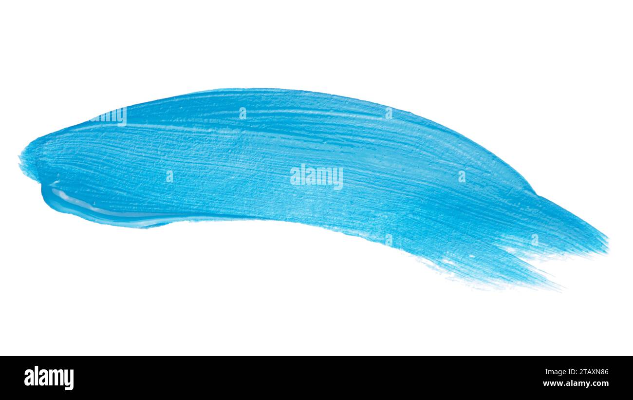 Blue brush stroke isolated over white background Stock Photo - Alamy