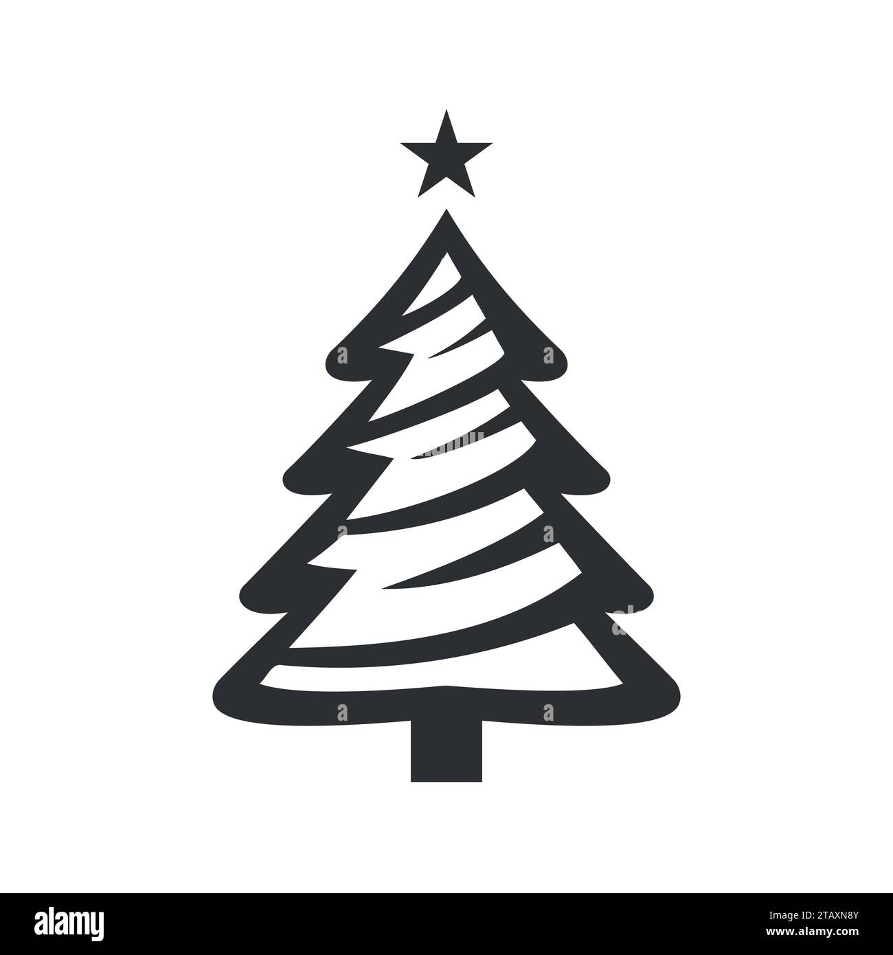 Modern abstract christmas tree icon, vector illustration Stock Vector