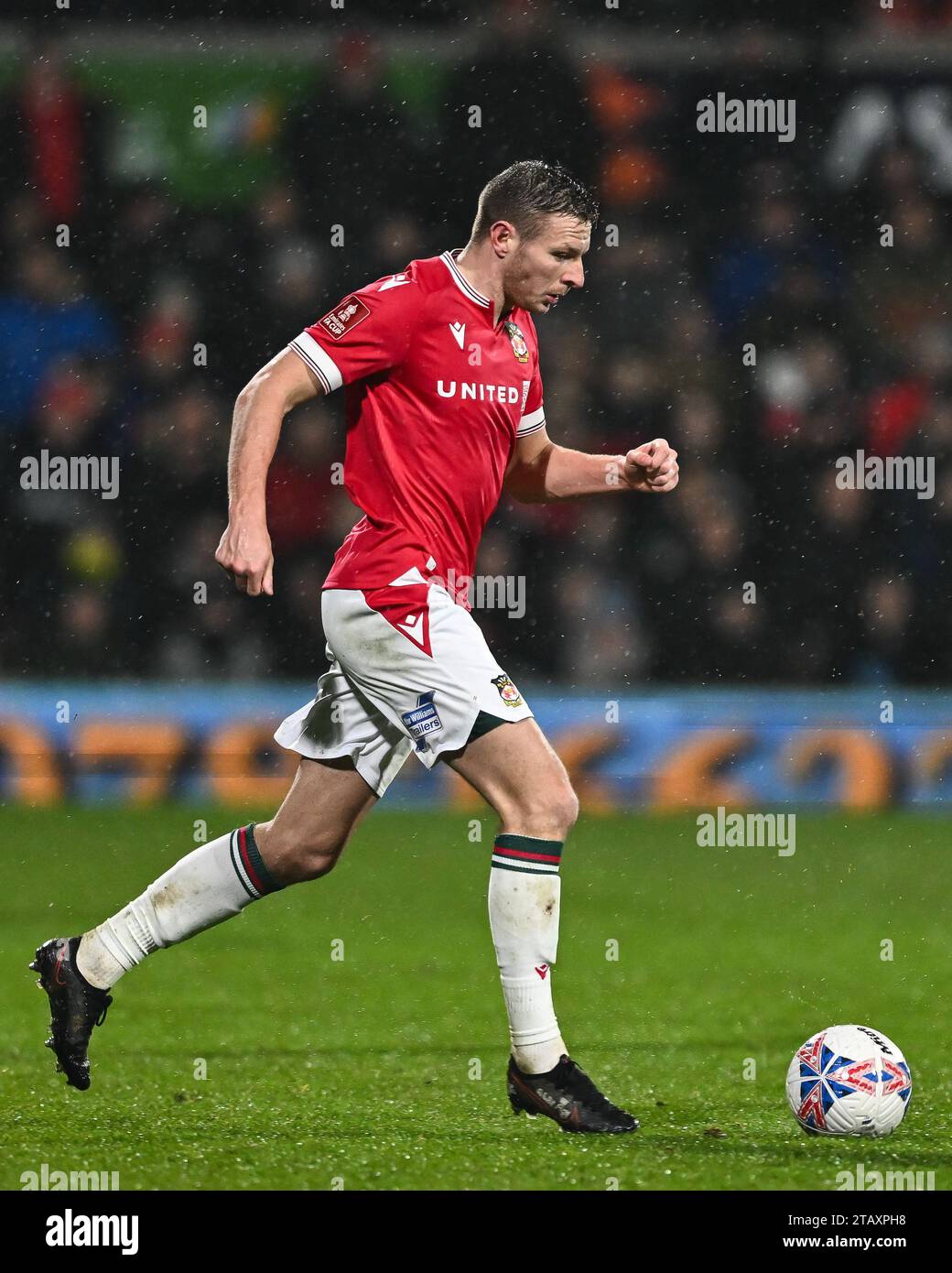Paul Mullin 10 of Wrexham during the Emirates FA Cup match Wrexham vs