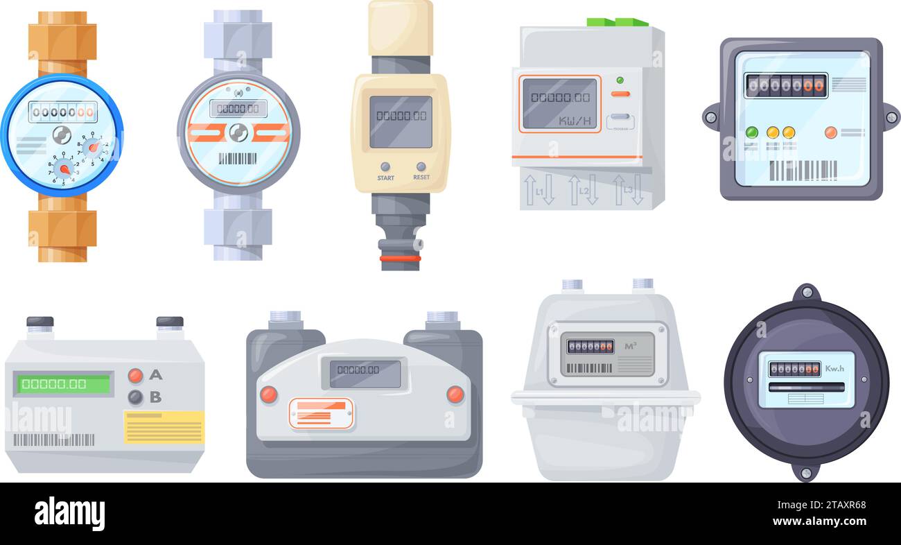 Household meters. Gas water electric counter for smart accounting rate