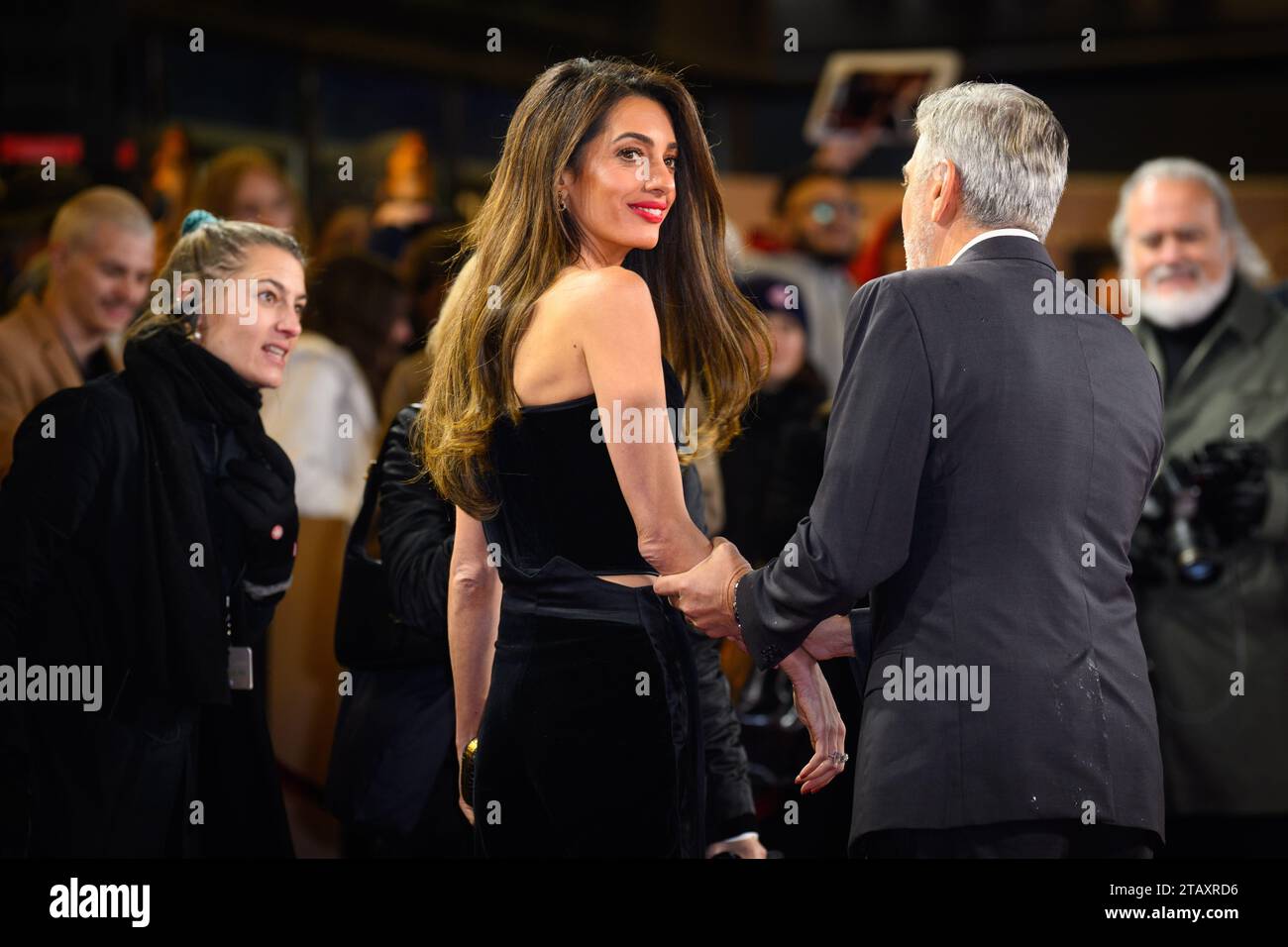 London, UK. 3 December 2023. George and Amal Clooney arrives for a UK special screening of The Boys in the Boat at Curzon Mayfair, central London. Photo credit should read: Matt Crossick/Empics/Alamy Live News Stock Photo