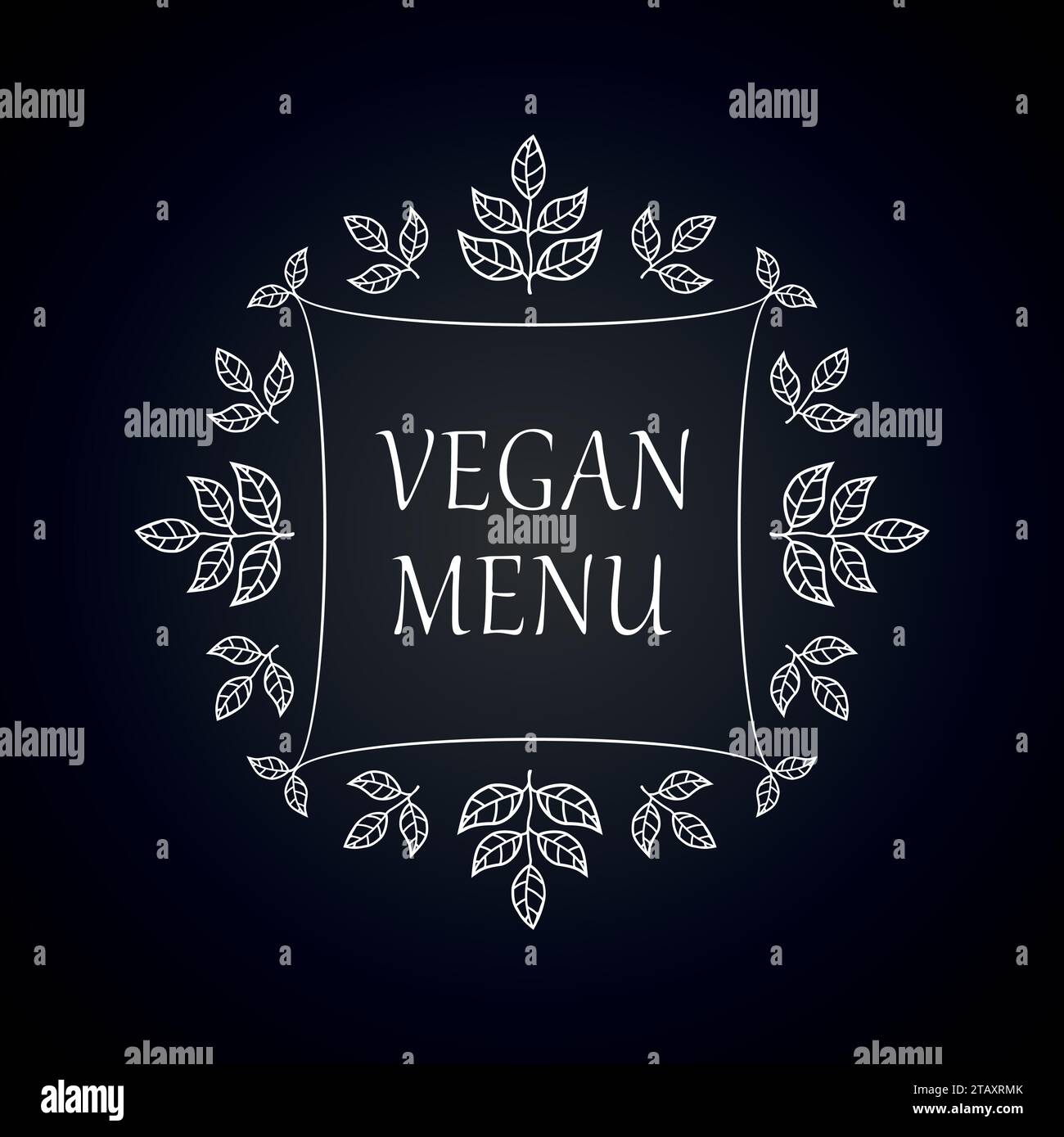 Vegan menu. Restaurant label. Suitable for ads, signboards, menu and
