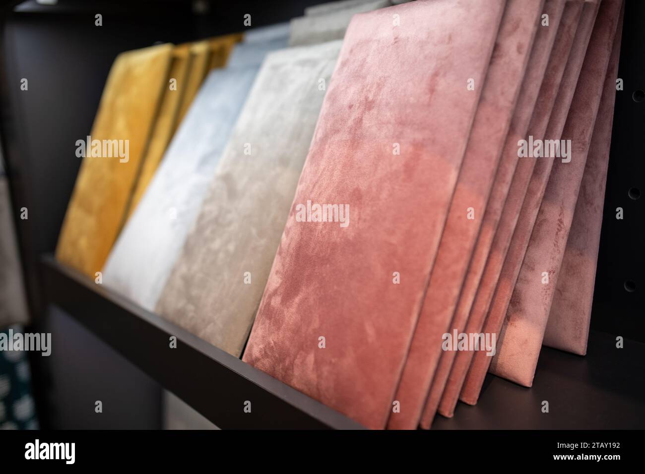 Large selection of soft textile velvet wall panels for creating