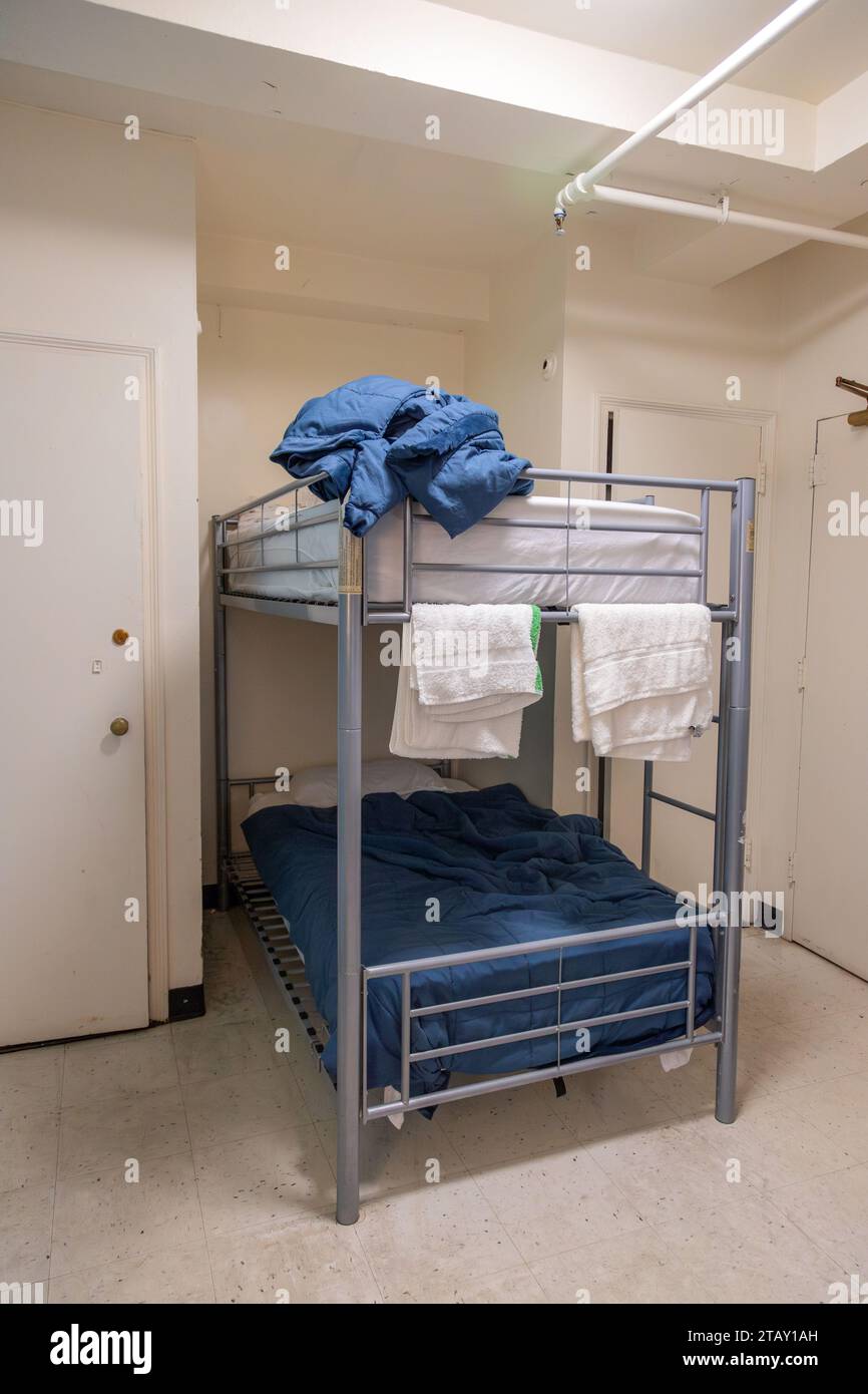 Bunk beds twin room at the West Side YMCA Hostel, W63rd Street, New