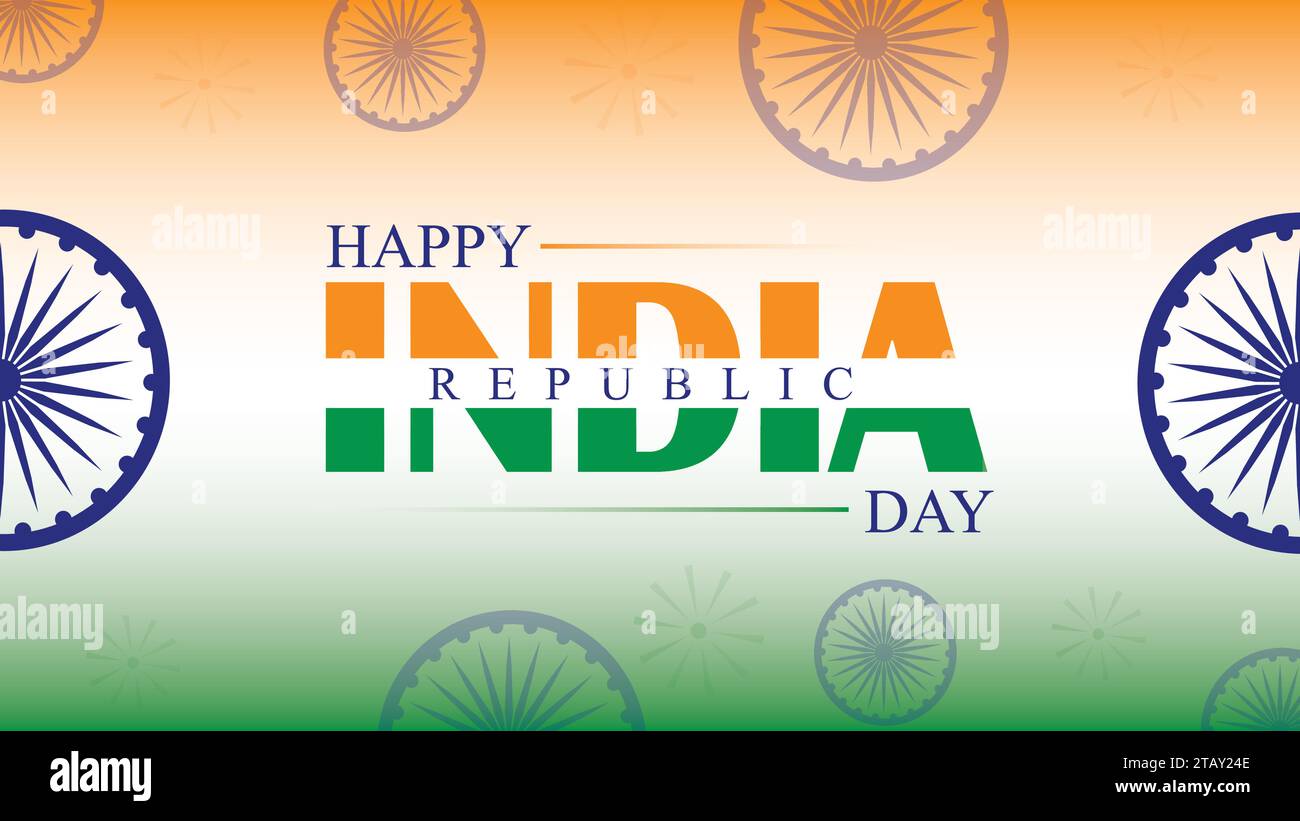 happy Indian Republic day greeting vector illustration Stock Vector
