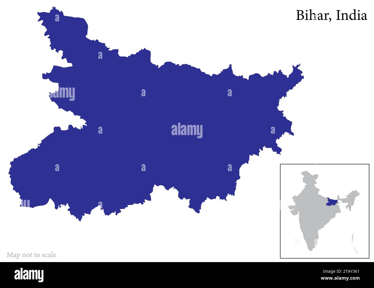 Indian state Bihar map vector , Bihar map Stock Vector