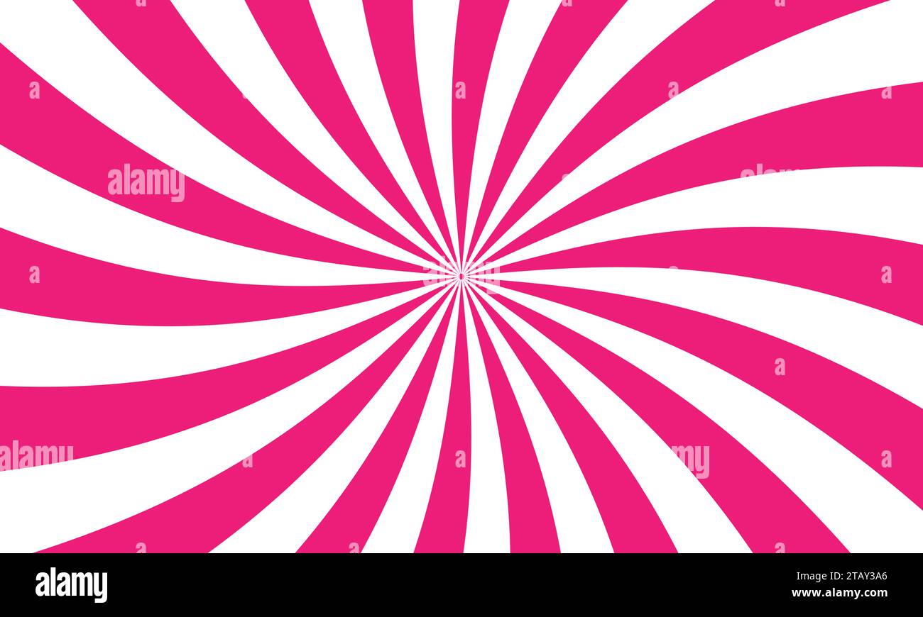 retro pink sun burst twisted background with colourful stripes and rays