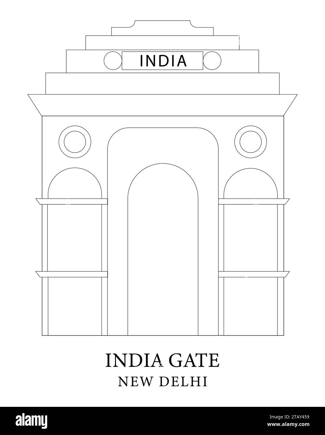 India gate vector illustration Stock Vector