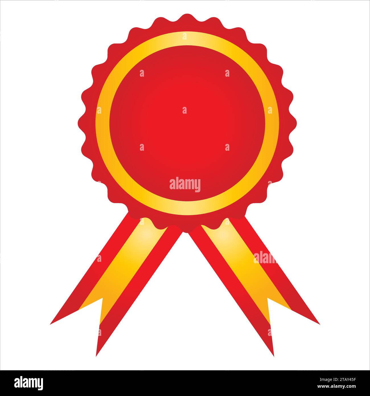 Red with golden award ribbon batch vector illustration Stock Vector