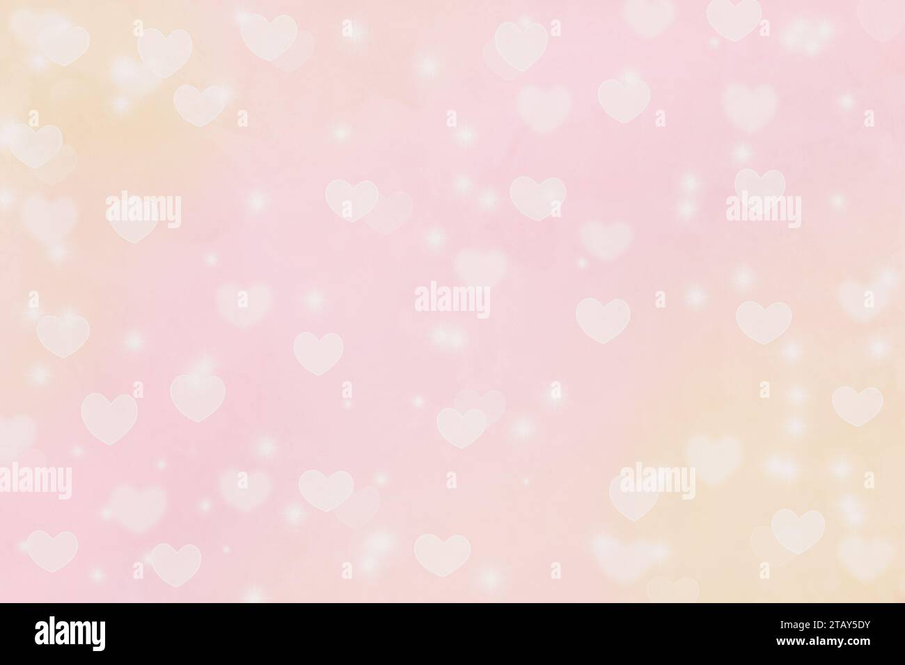 Beautiful bright blurred pink and gold pastel Valentines Day abstract bokeh background. Stock Photo