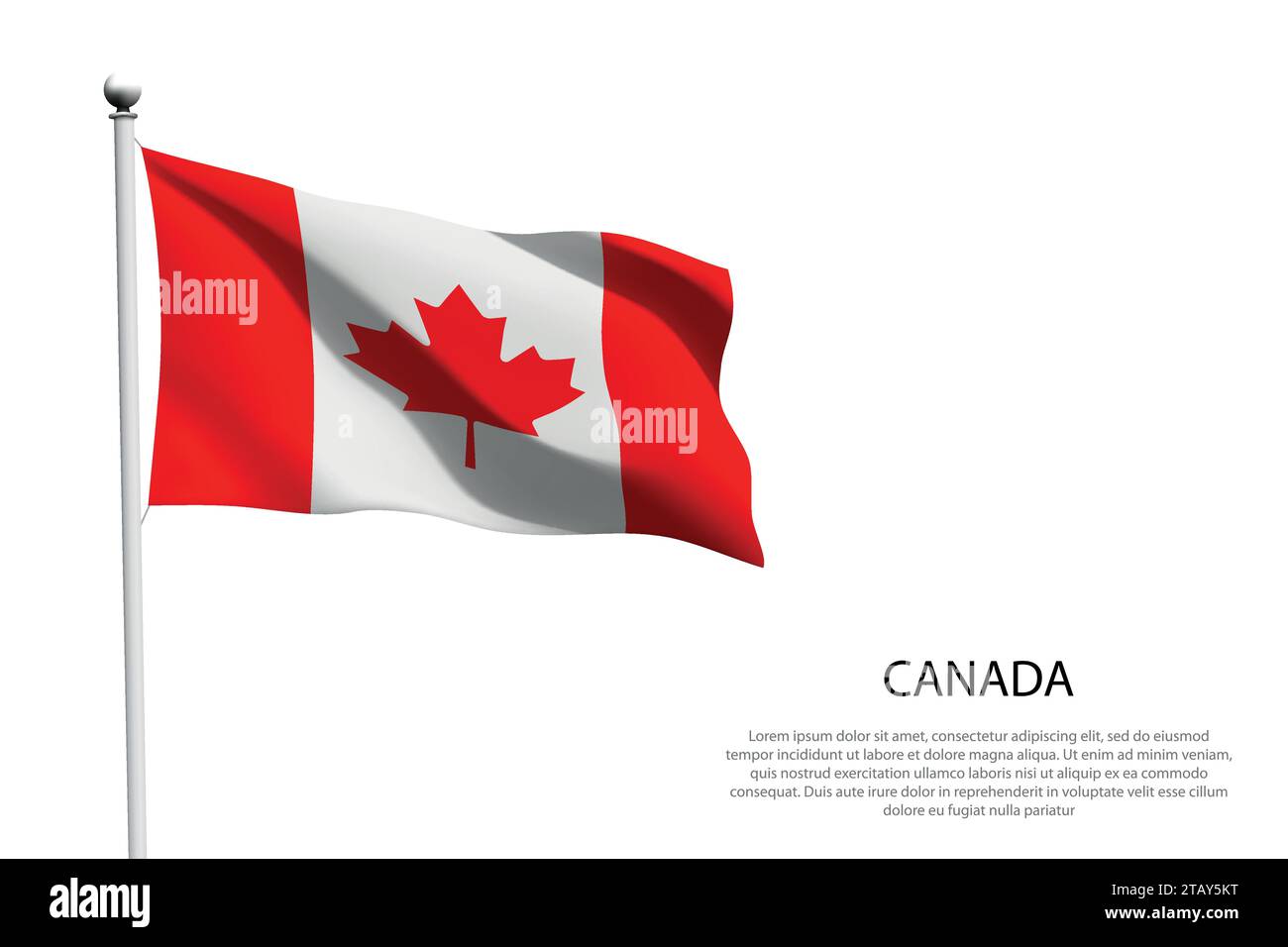 National flag Canada isolated waving on white background Stock Vector