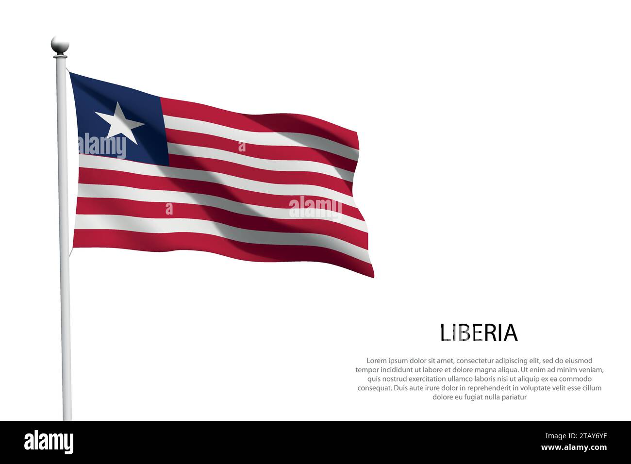 Liberia Flag Vector Vectors Stock Vector Images Alamy National Flag Liberia Isolated Waving On White Background 2TAY6YF