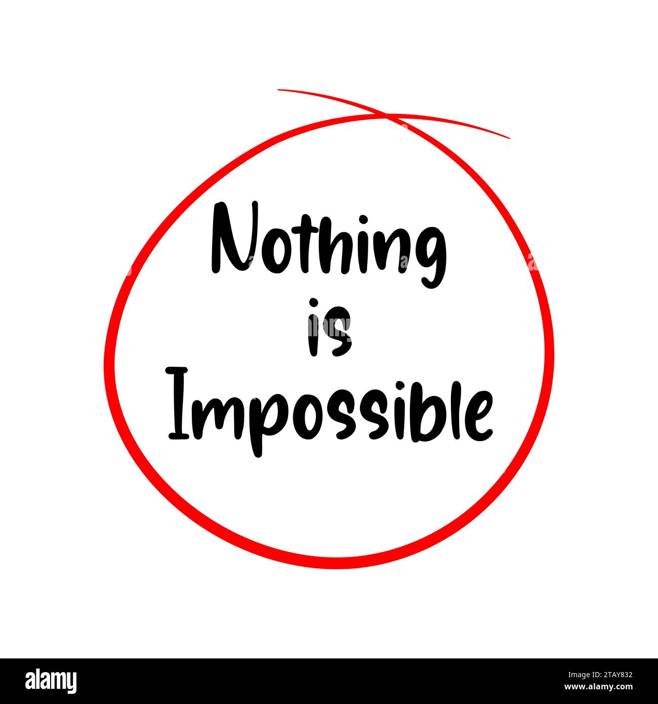 Nothing s impossible text marked on red Stock Vector