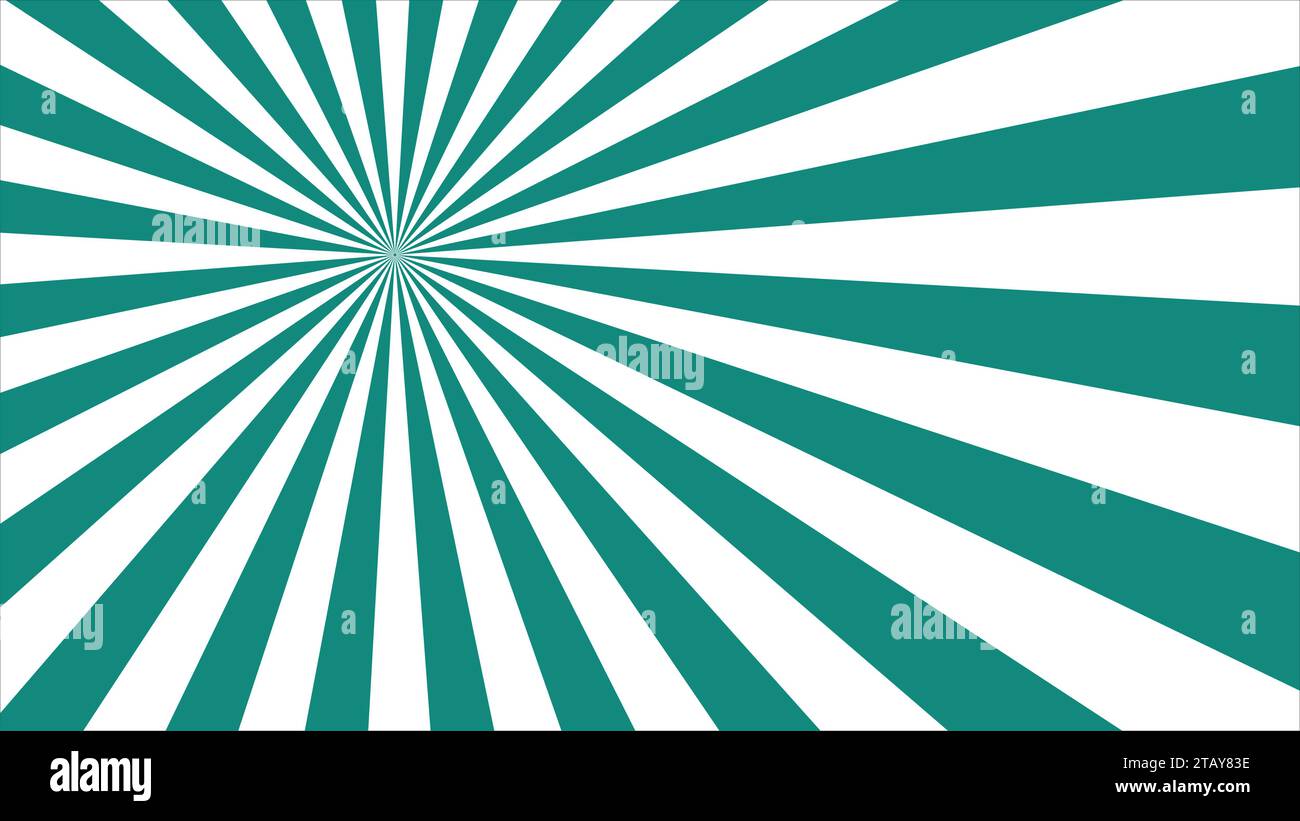 vintage retro green with white sun burst background with colourful stripes and rays vector Stock Vector