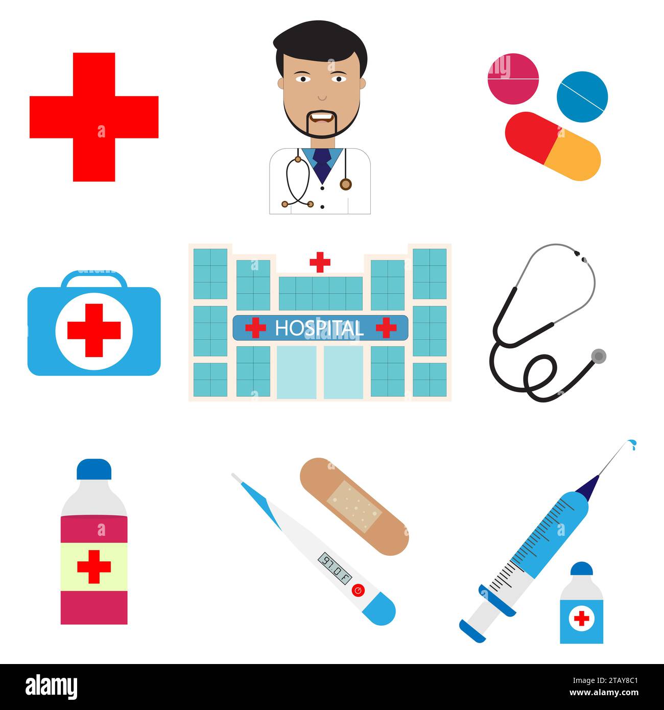 medical icons set vector illustration Stock Vector
