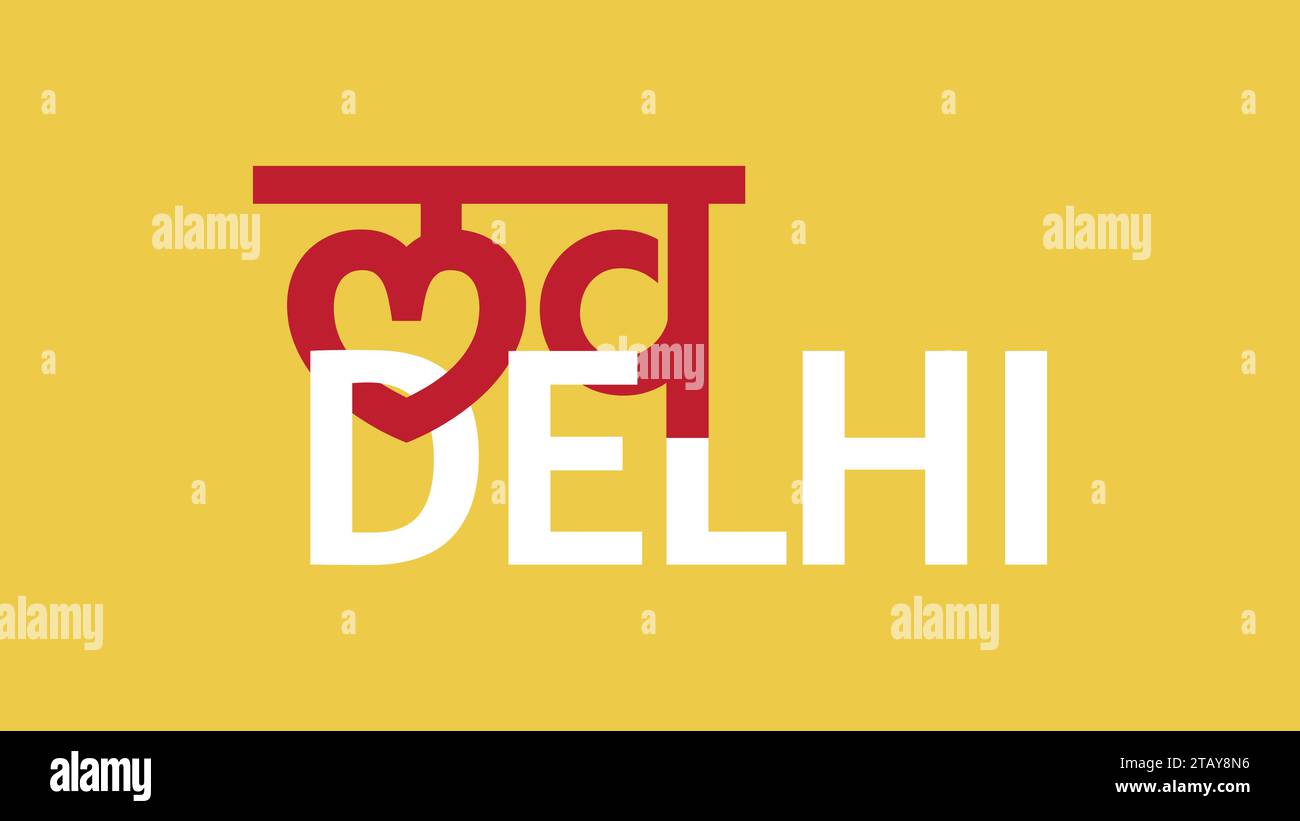 Love Delhi Vector illustration background Stock Vector