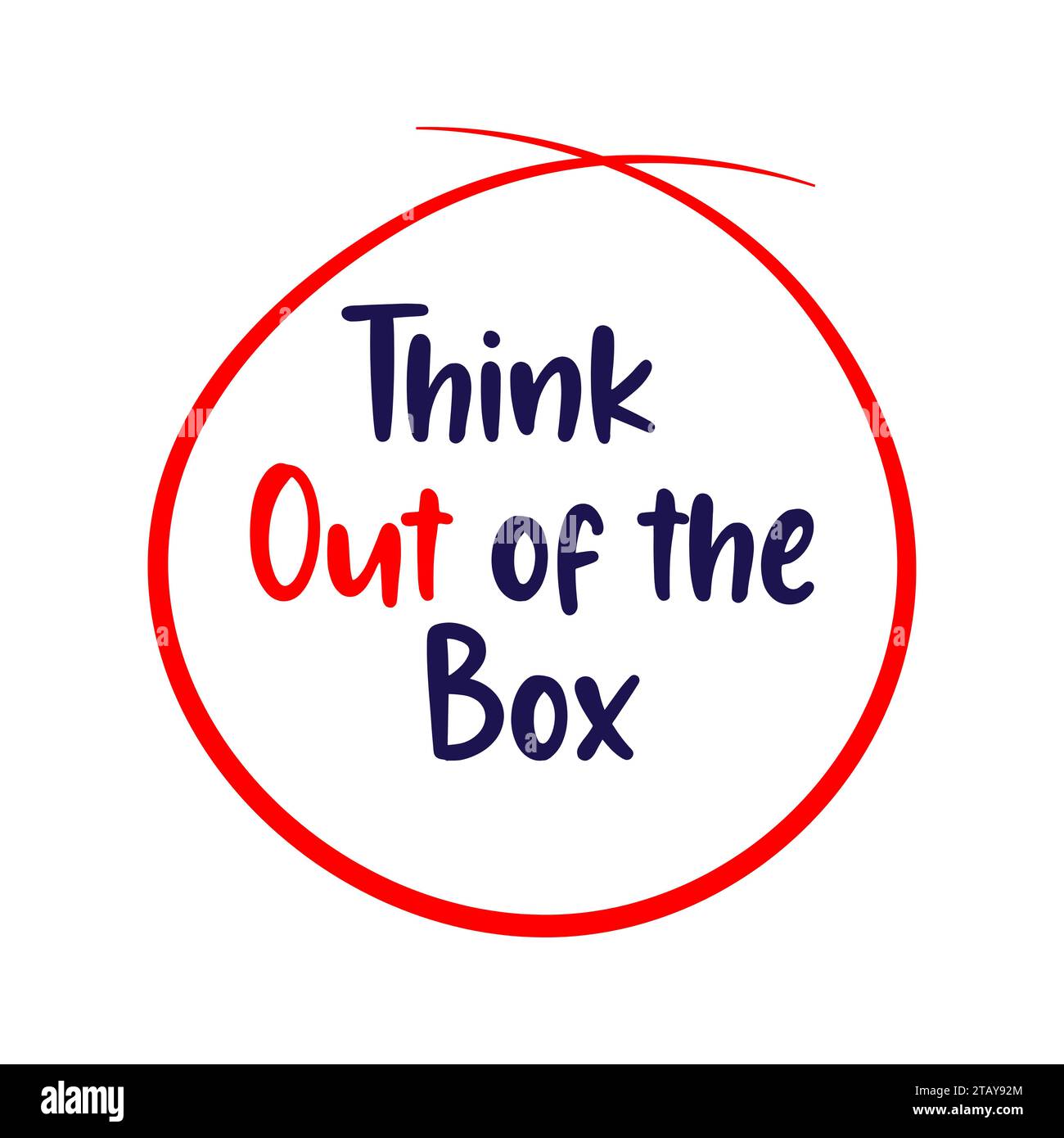 Think out of the box text marked on red Stock Vector