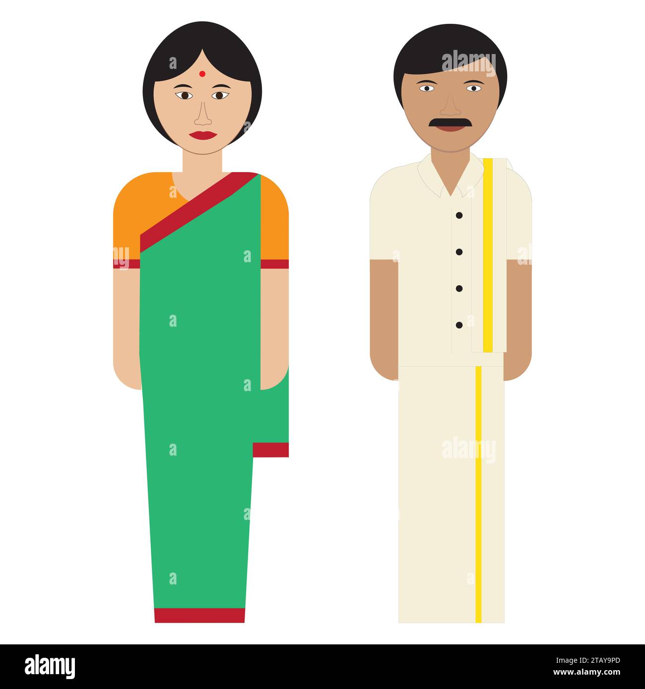 People Of Tamil Nadu South Indian People Vector Illustration Stock food-items
