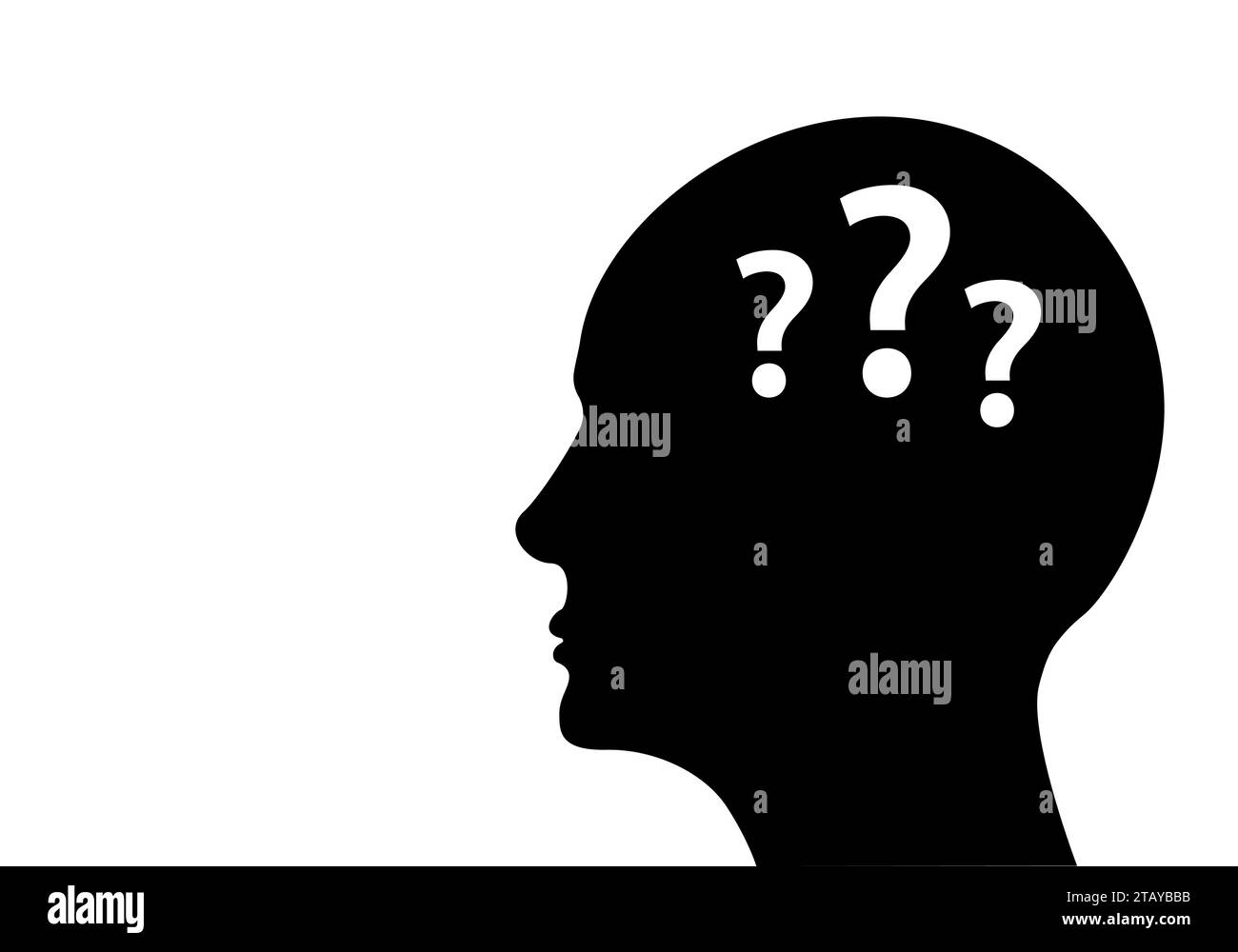head silhouette with question mark Stock Vector