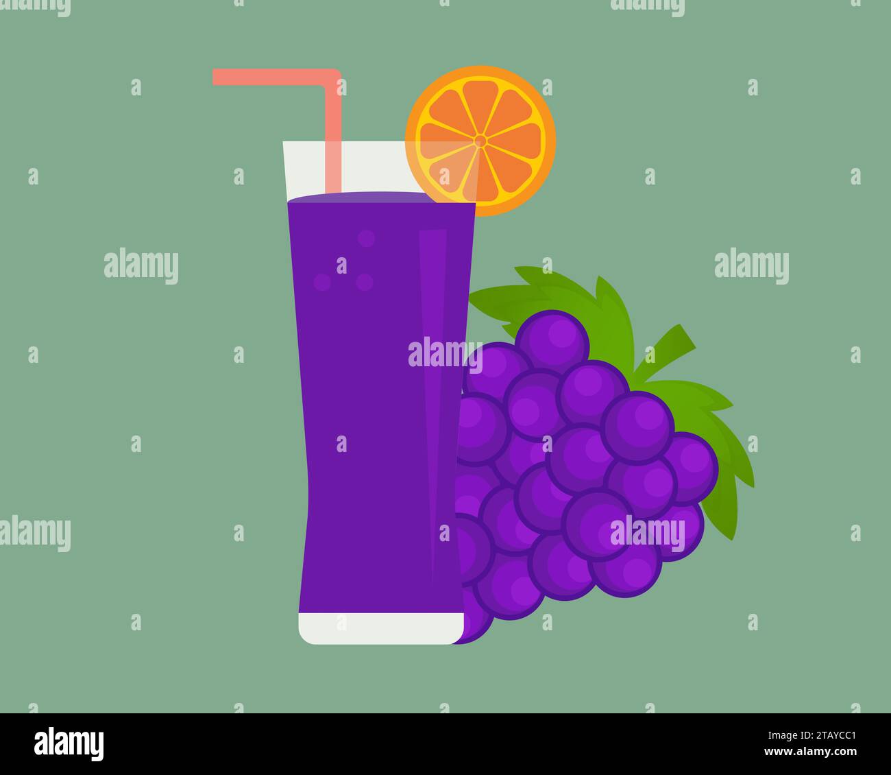glass of Grape juice with Grapes vector illustration Stock Vector Image