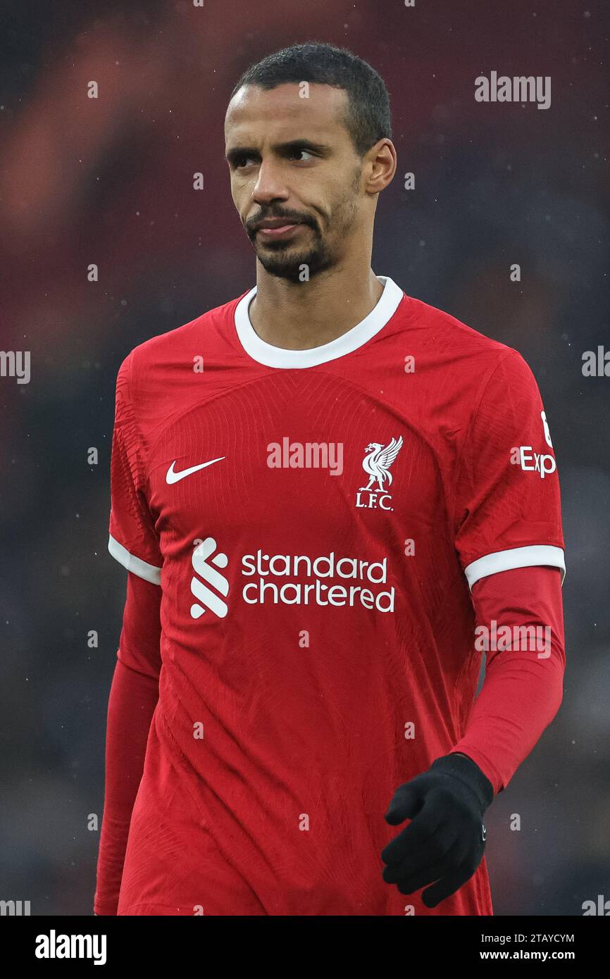 Joel Matip #32 of Liverpool during the Premier League match Liverpool vs Fulham at Anfield, Liverpool, United Kingdom. 3rd Dec, 2023. (Photo by Mark Cosgrove/News Images) Credit: News Images LTD/Alamy Live News Stock Photo