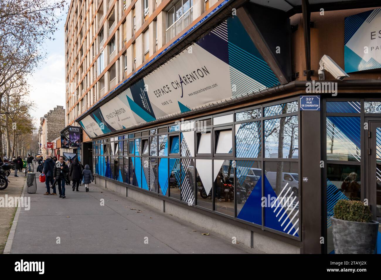 Paris, France, The facade of Espace charenton in 12th district