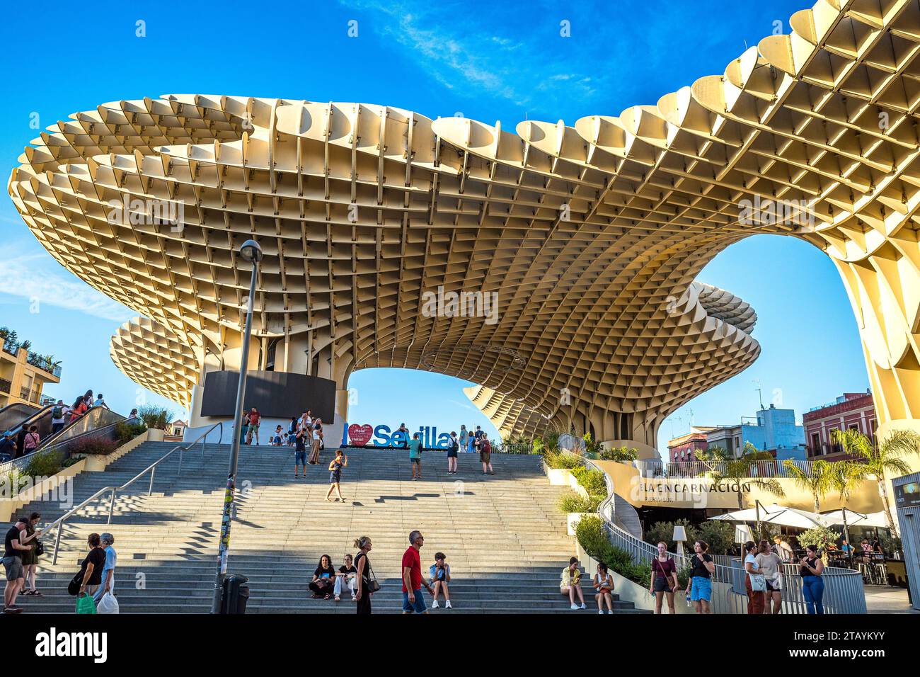 Metropol Parasol pérgola de madera llamado Setas de Sevilla Spain Stock Photo