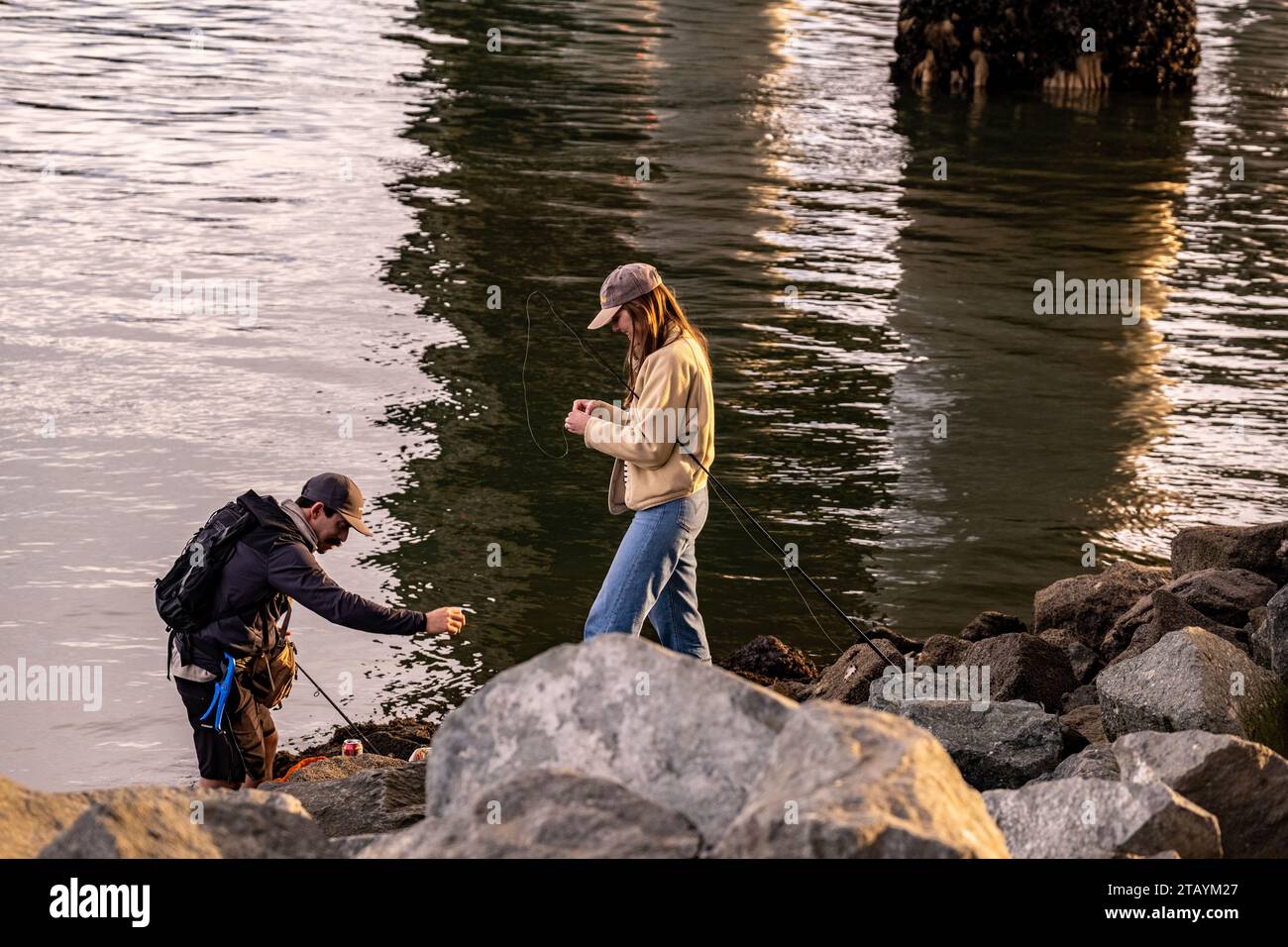 Fishing Mission Bay Stock Photo Alamy