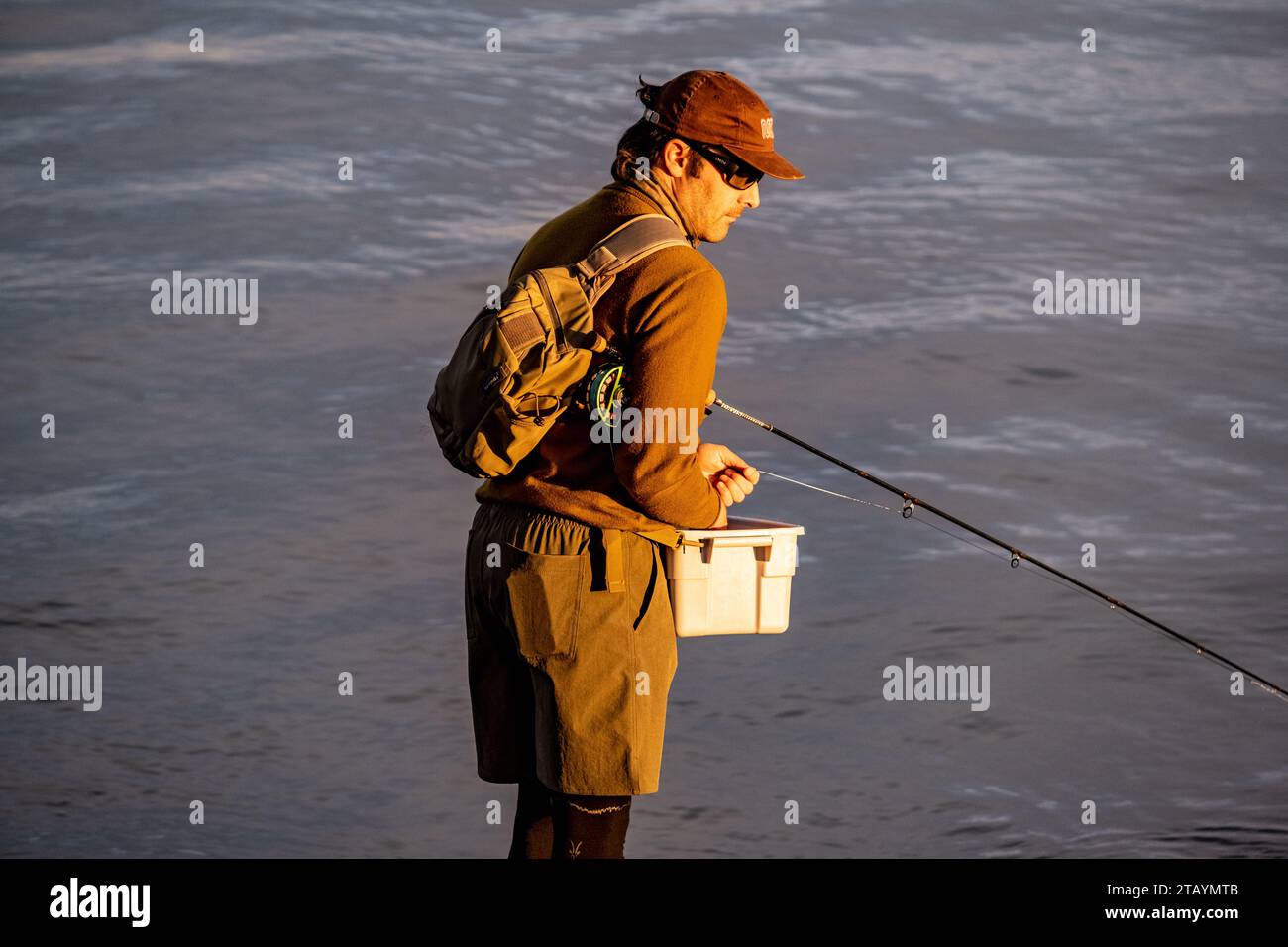 Fishing Mission Bay Stock Photo Alamy