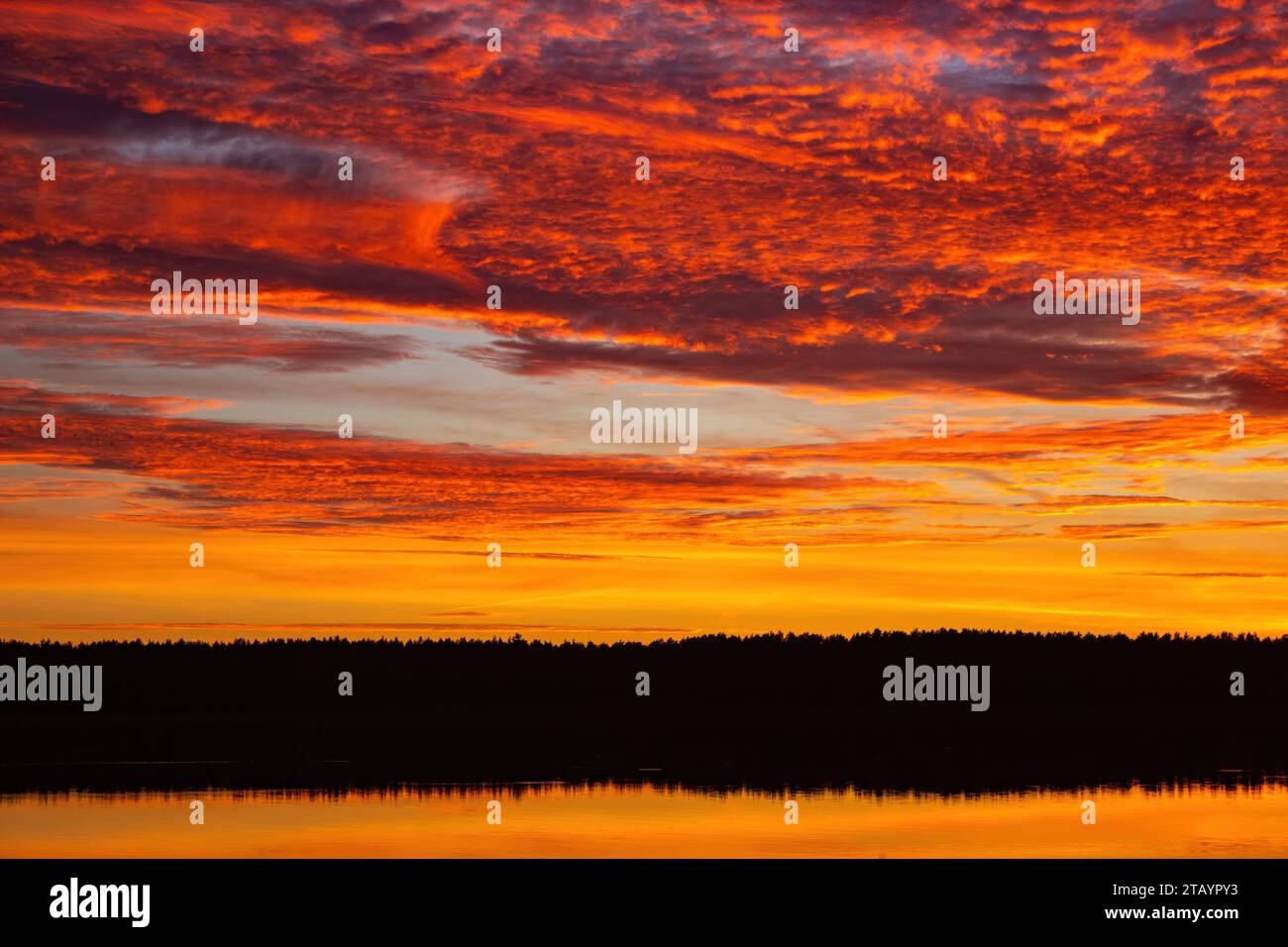 Beautiful sky background with clouds after sunset. Red yellow sky Stock ...