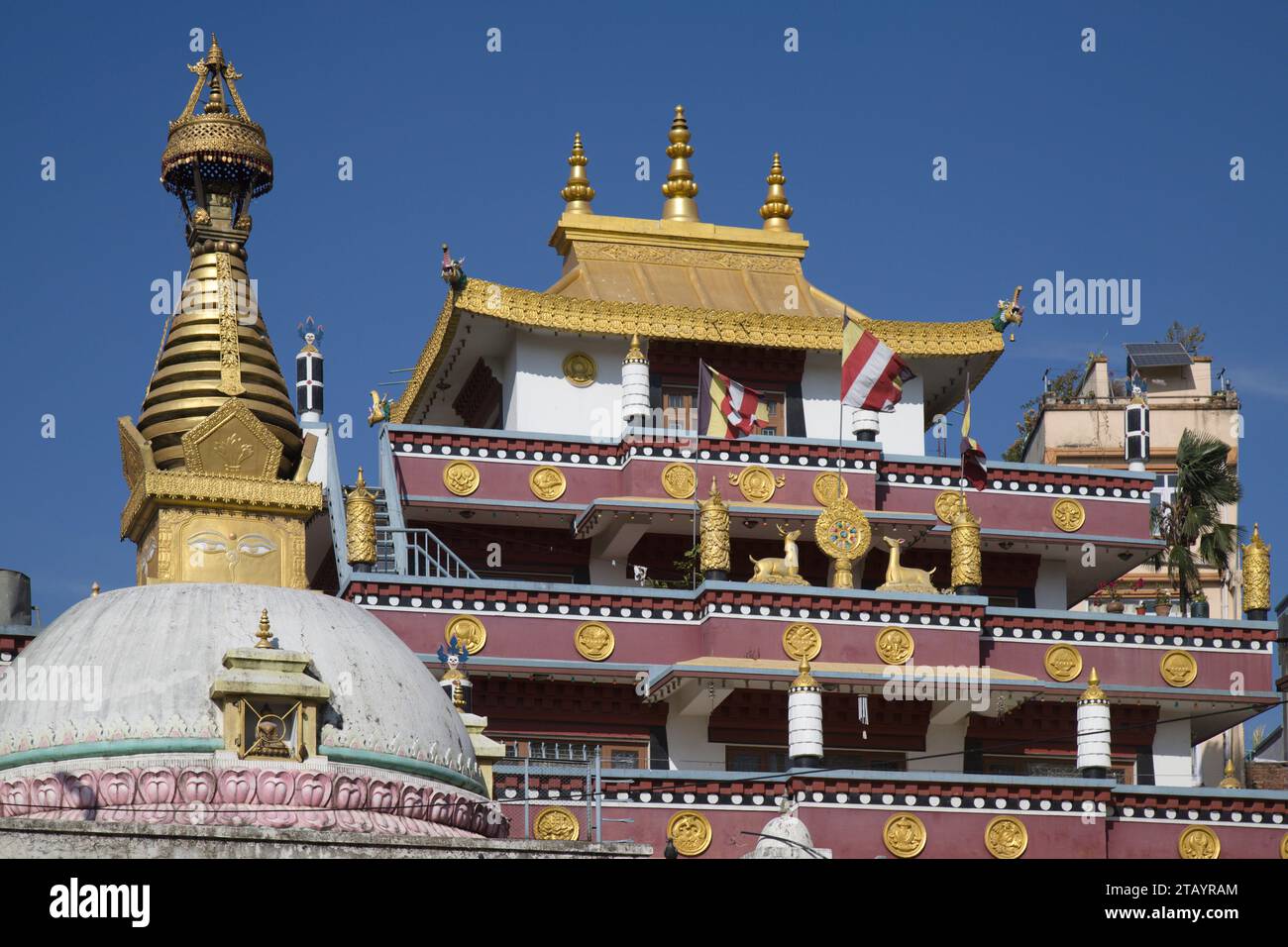 Nepal, Kathmandu, Kathe Sinbhu Stupa, Drubgon Jangchup Choeling ...