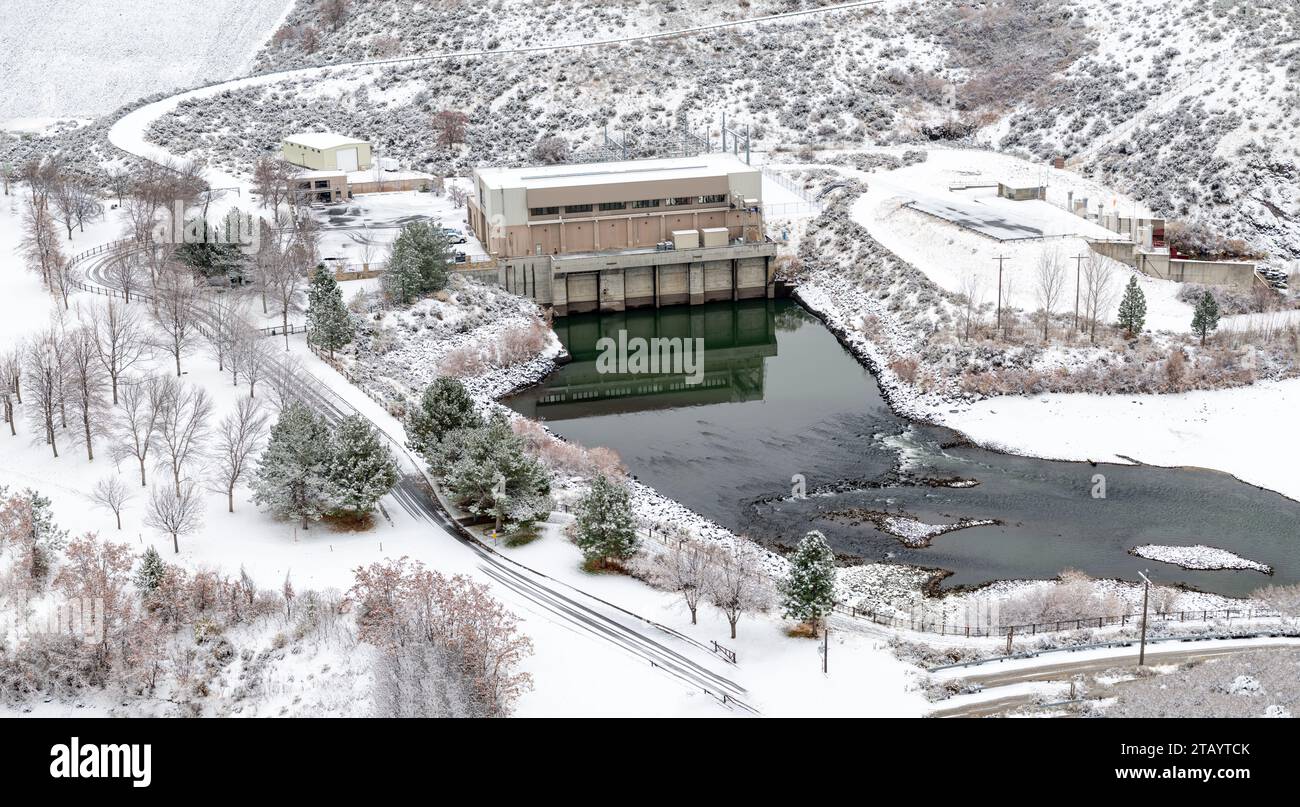 Power station at the Luck Peak Dam near Boise Idaho Stock Photo