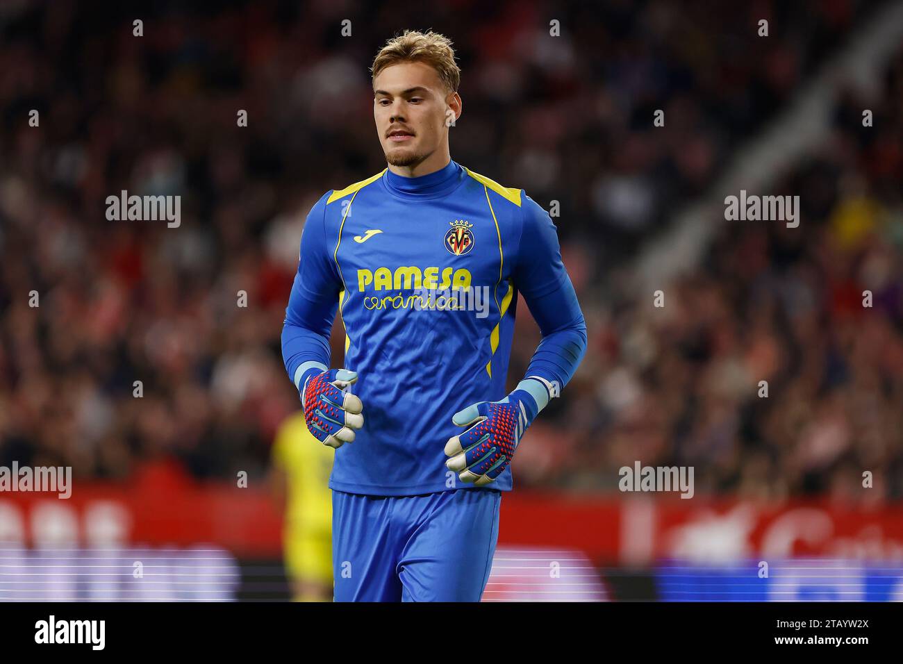 Jorgensen Seville, Spain. 03rd Dec, 2023. Goalkeeper Filip Jorgensen (13 ) of ...