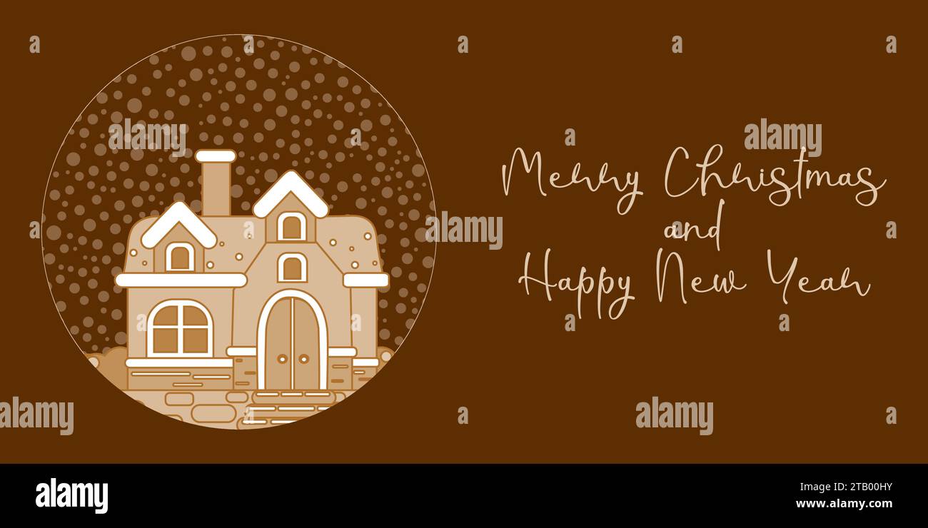 Gingerbread house a winter holiday card template. Glass Ball. Poster ...