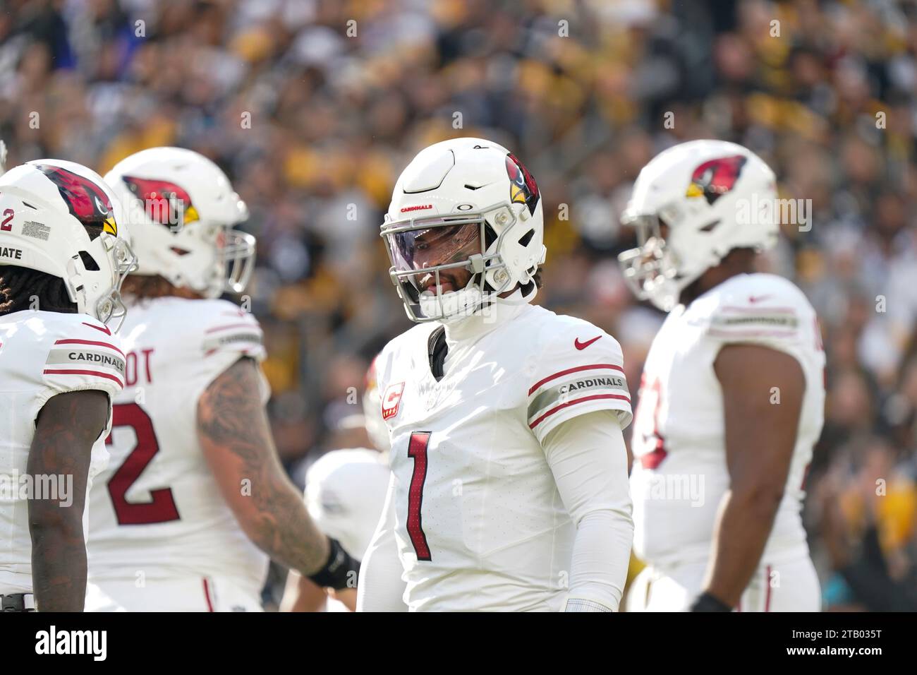 Pittsburgh, Pennsylvania, USA. 3rd Dec, 2023. Dec. 3, 2023: Kyler Murray #1 during the Pittsburgh Steelers vs Arizona Cardinals game in Pittsburgh PA at Acrisure Stadium. Brook Ward/AMG (Credit Image: © AMG/AMG via ZUMA Press Wire) EDITORIAL USAGE ONLY! Not for Commercial USAGE! Stock Photo