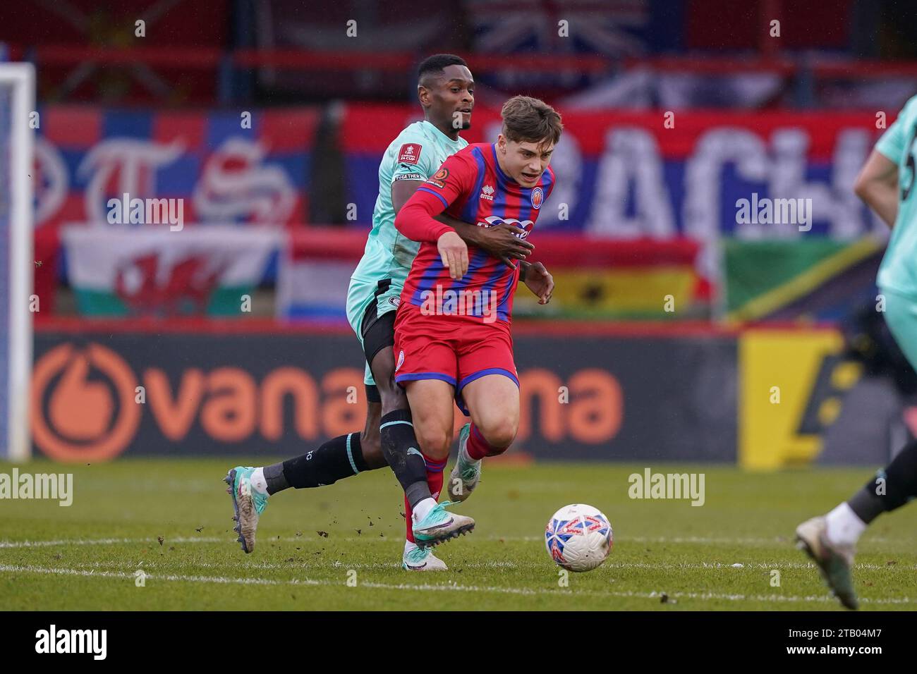Aldershot, UK. 03rd Dec, 2023. Aldershot Town midfielder Josh Stokes