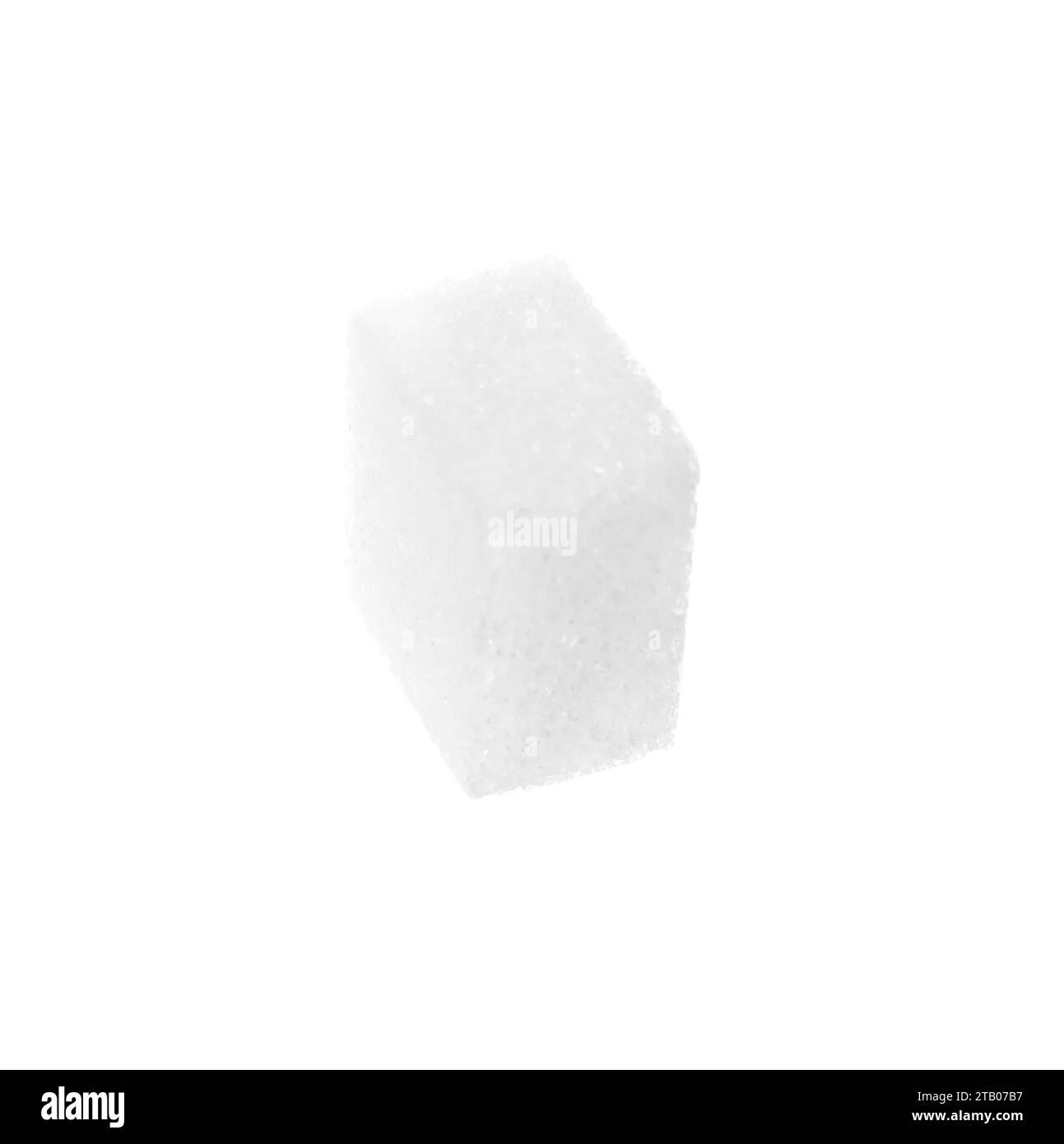 One refined sugar cube isolated on white Stock Photo