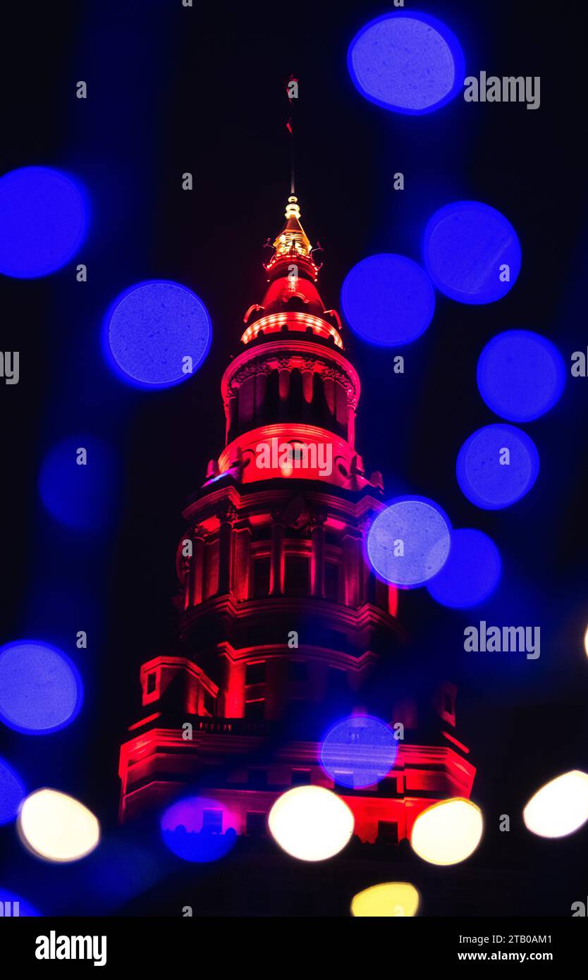 Christmas Lights in Cleveland Public Square Stock Photo Alamy