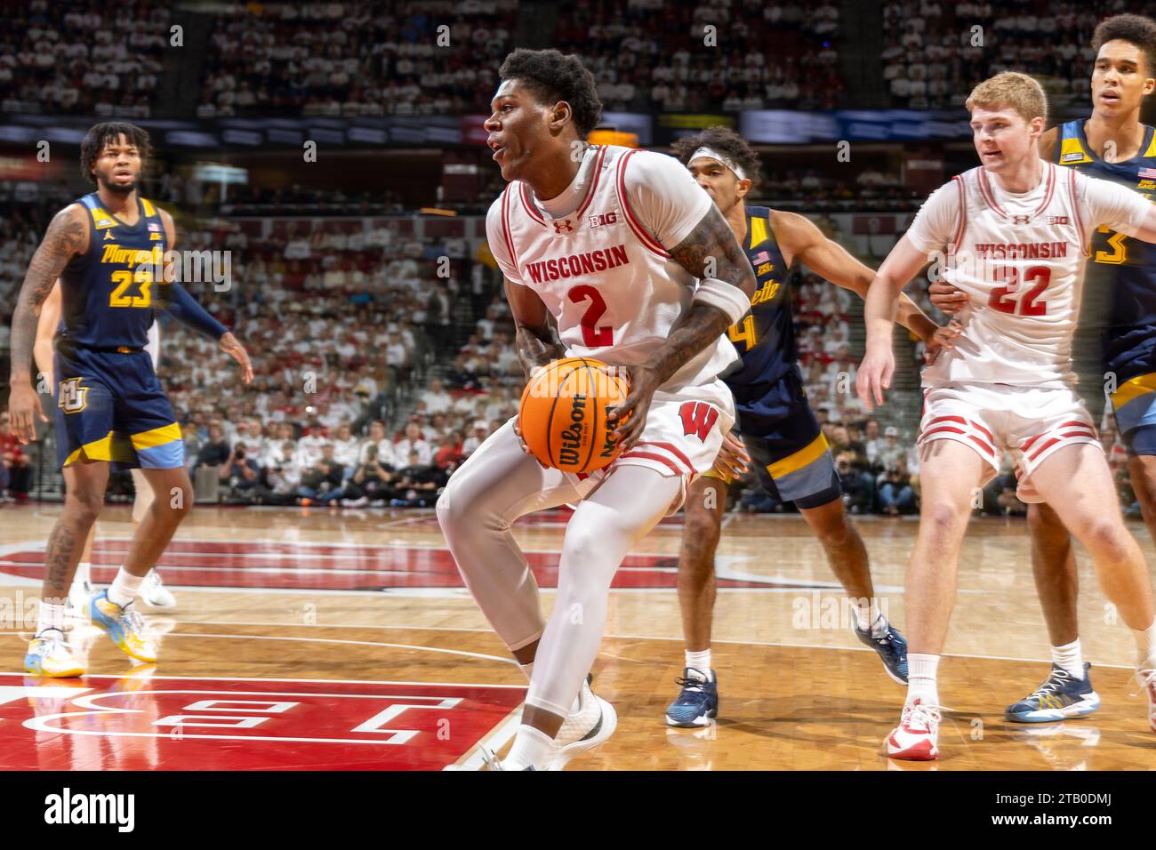Wisconsin Badgers guard A.J. Storr (2) handles the ball during an NCAA