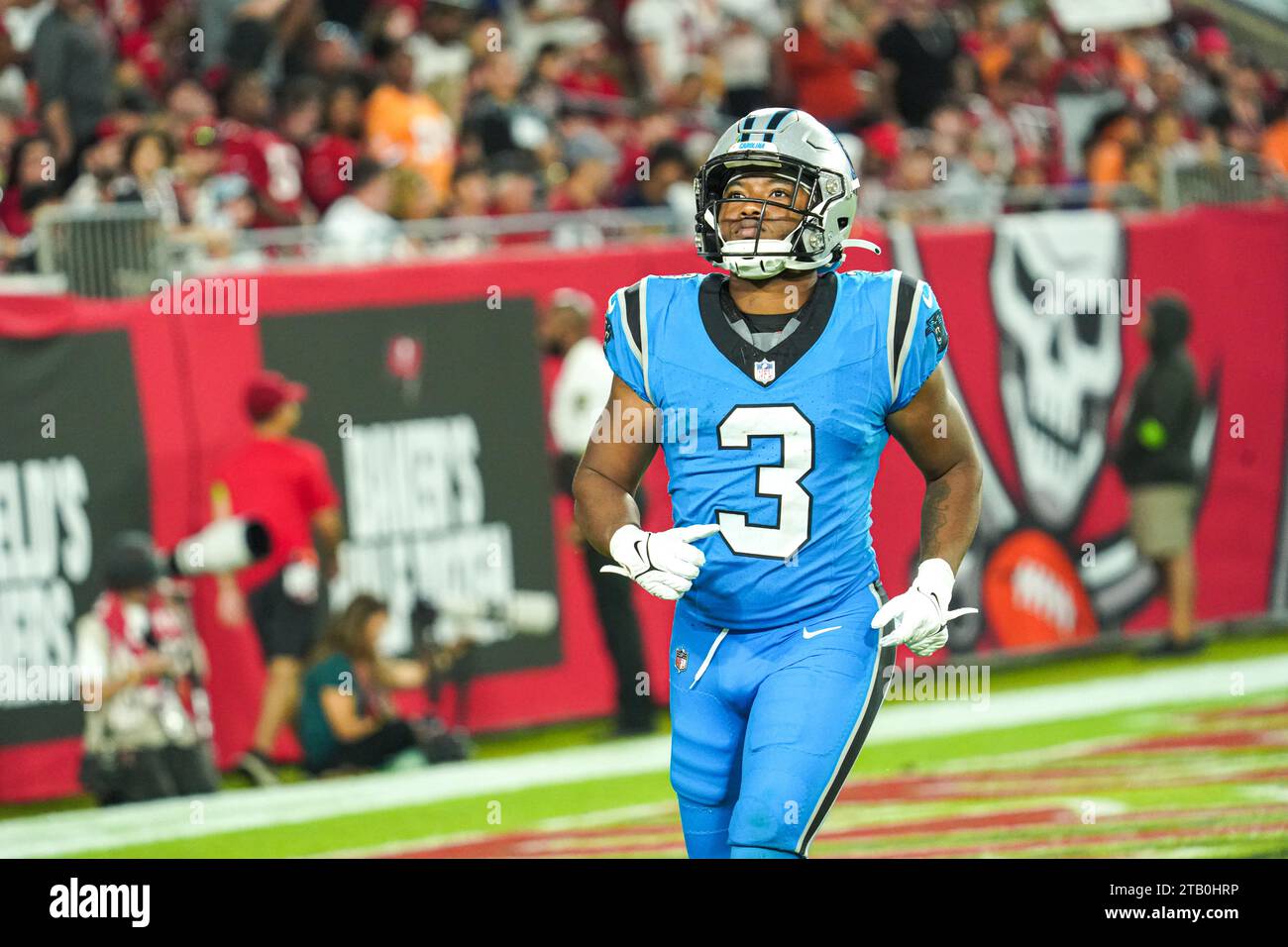 Tampa Bay, Florida, USA, December 3, 2023, Carolina Panthers player Raheem Blackshear at Raymond