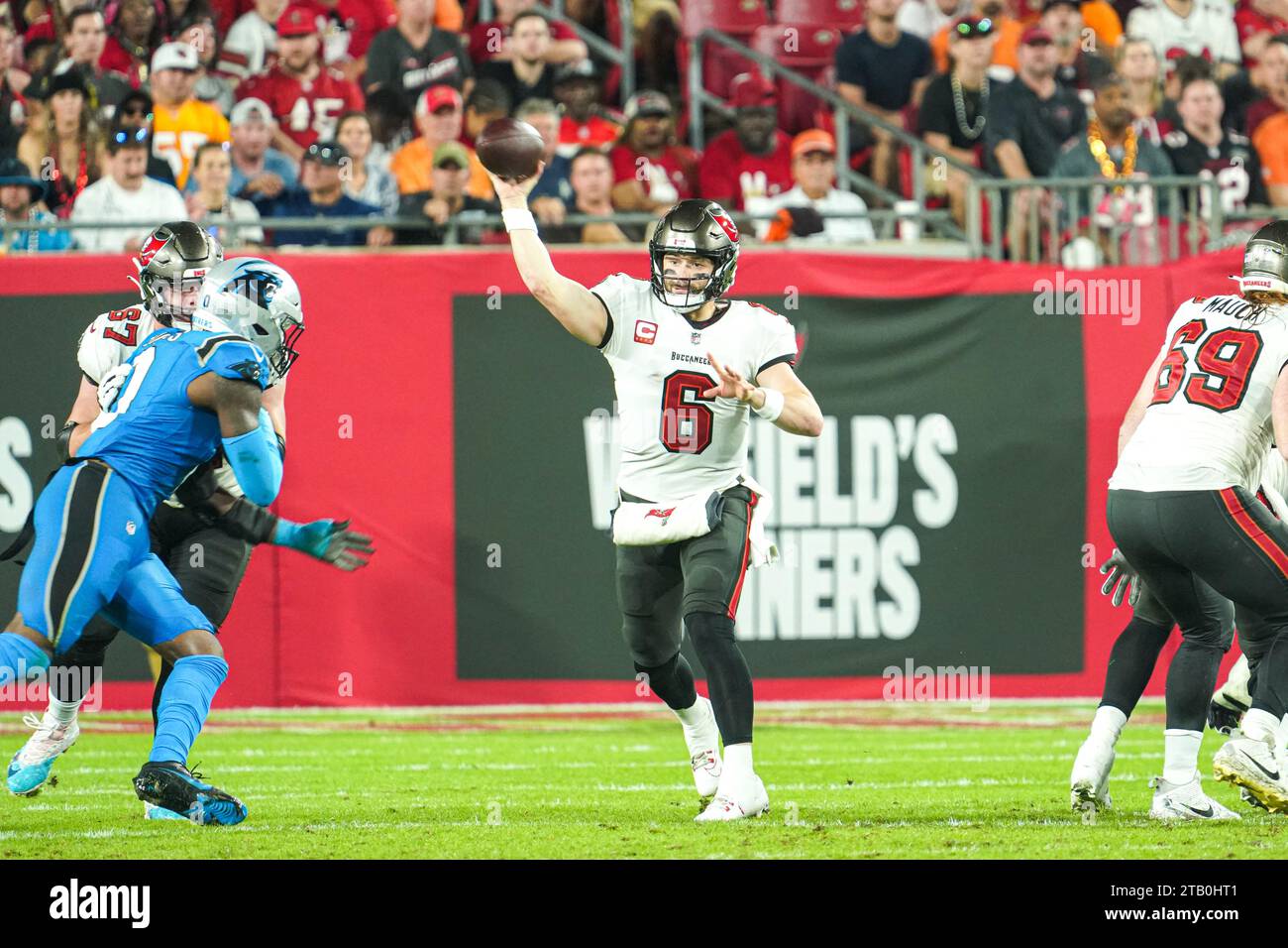 Tampa Bay, Florida, USA, December 3, 2023, Tampa Bay Buccaneers quarterback Baker Mayfield 6
